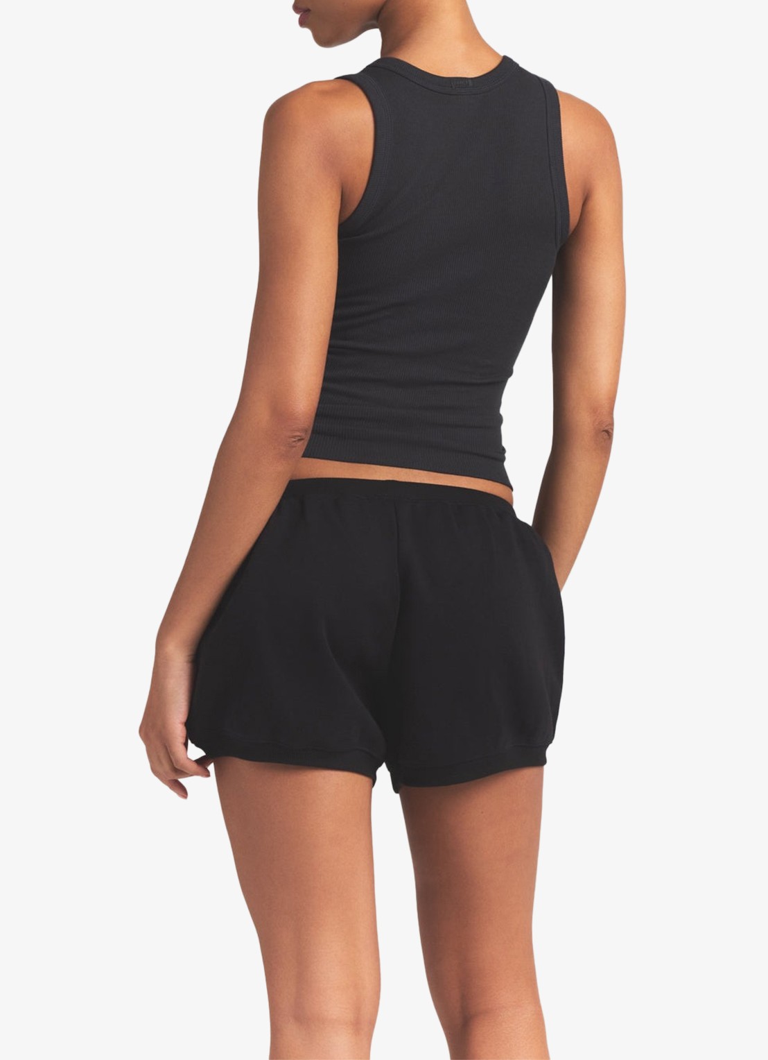 SKIMS Cotton Rib tanktop met ronde hals - achterkant 4 soot