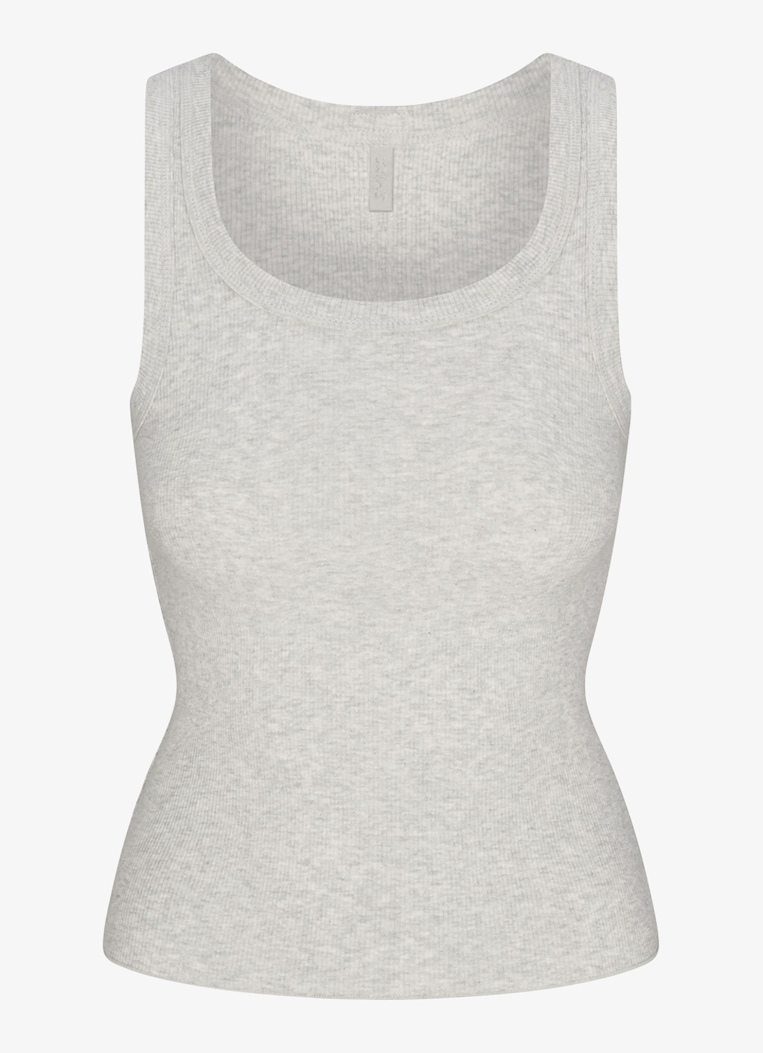 SKIMS Cotton Rib tanktop met ronde hals - voorkant 3 light heather grey