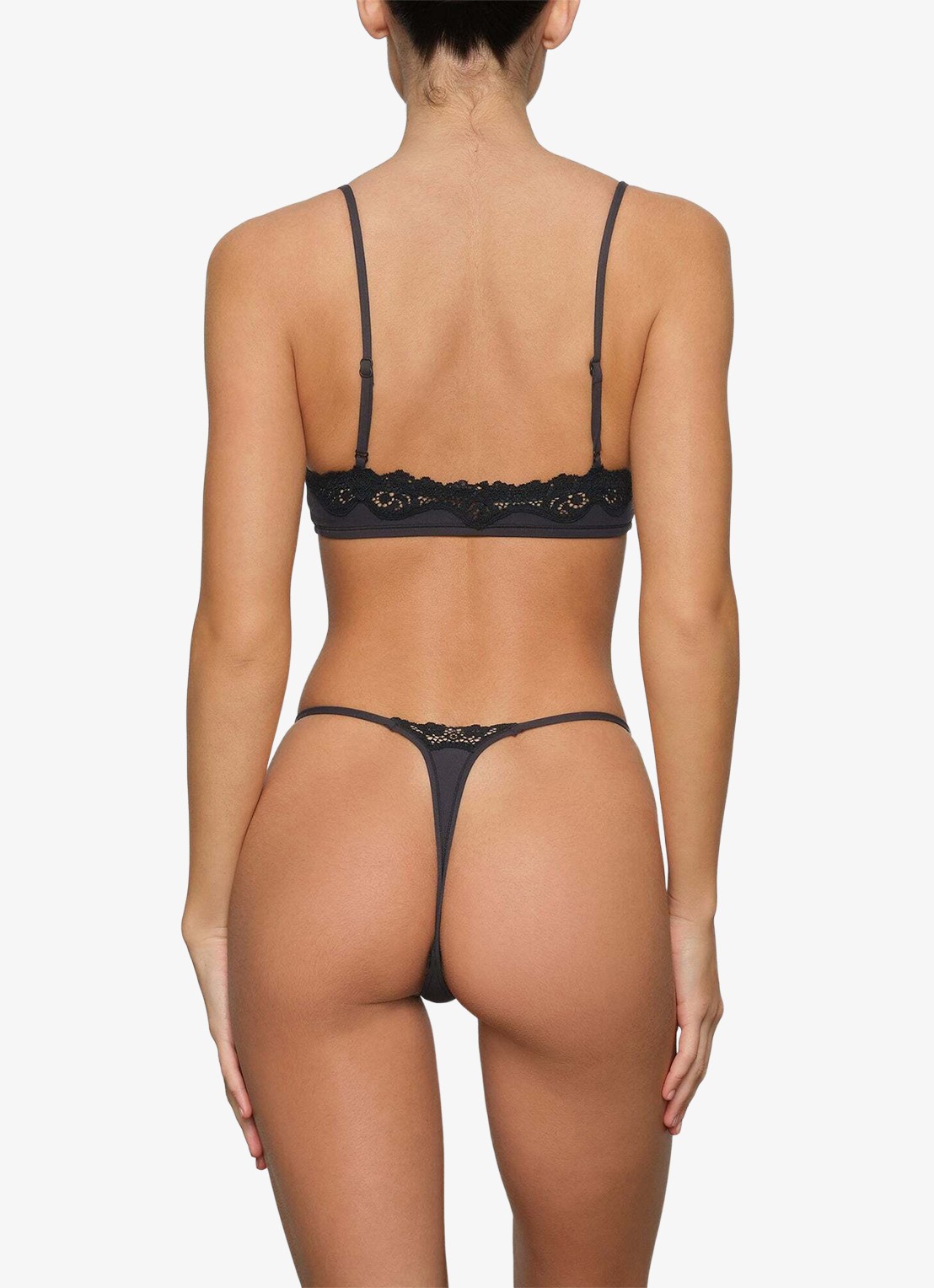 SKIMS Fits Everybody bralette met details van kant - achterkant 4 zwart