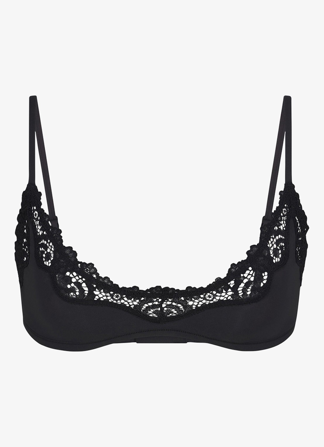 SKIMS Fits Everybody bralette met details van kant - voorkant zwart