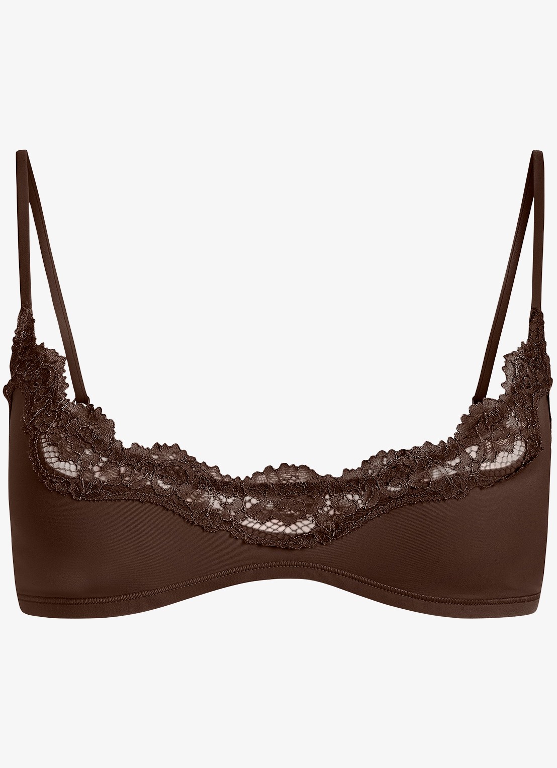 SKIMS Fits Everybody Lace bralette met kant - voorkant 5 bruin