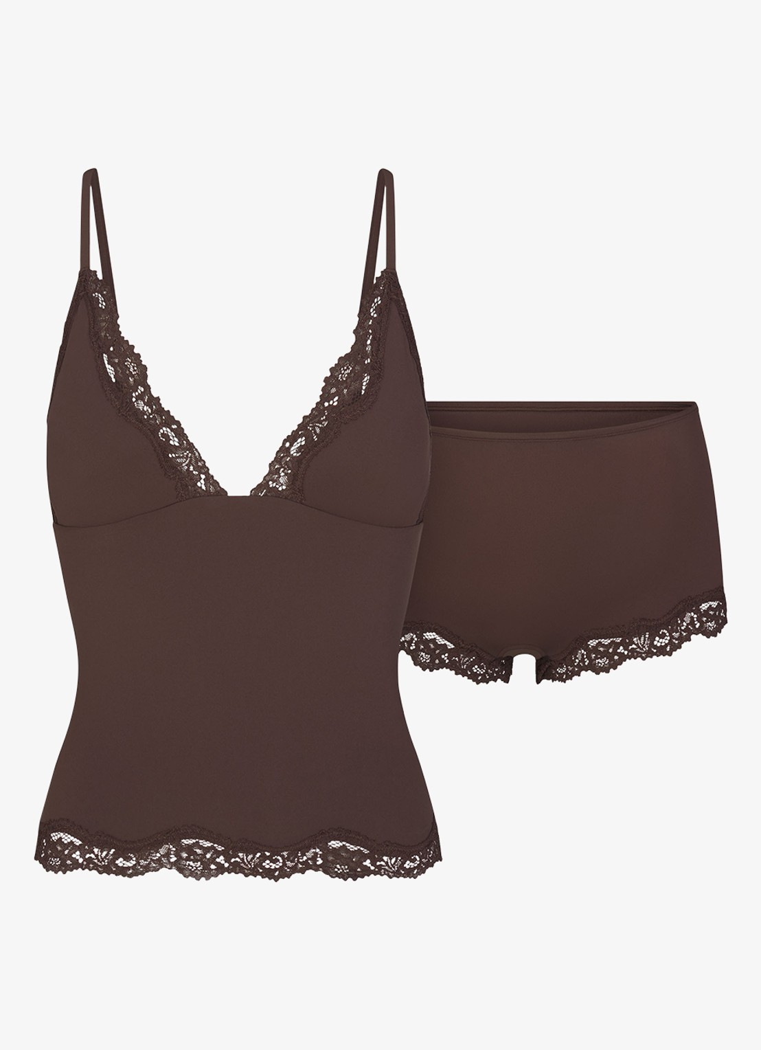 SKIMS Fits Everybody Lace set met kant - detail 5 bruin
