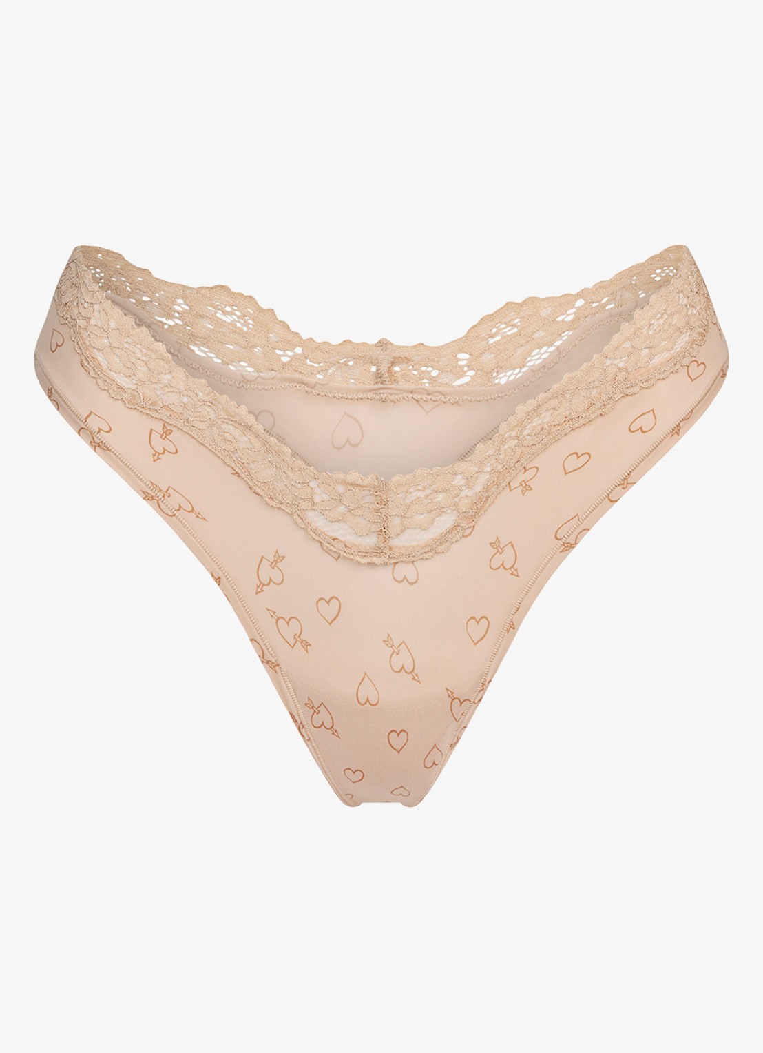 SKIMS Fits Everybody Lace slip met print en kant - voorkant 2 mica sketched hearts