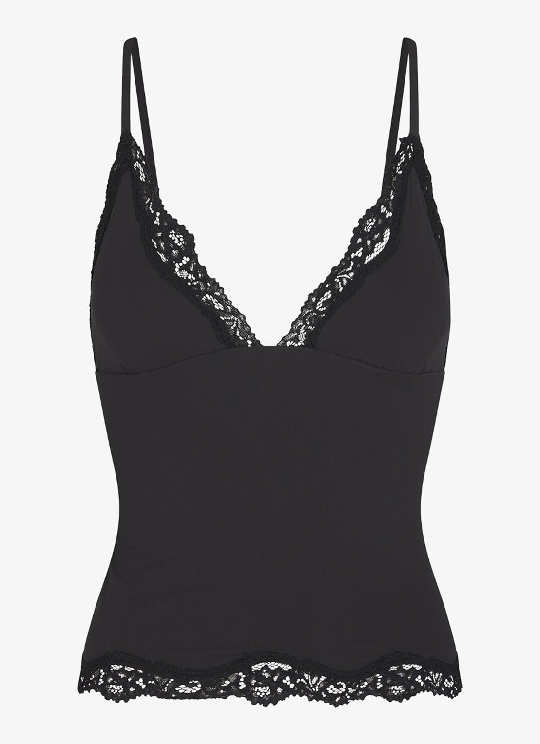 SKIMS Fits Everybody Lace top met kant - voorkant 2 zwart