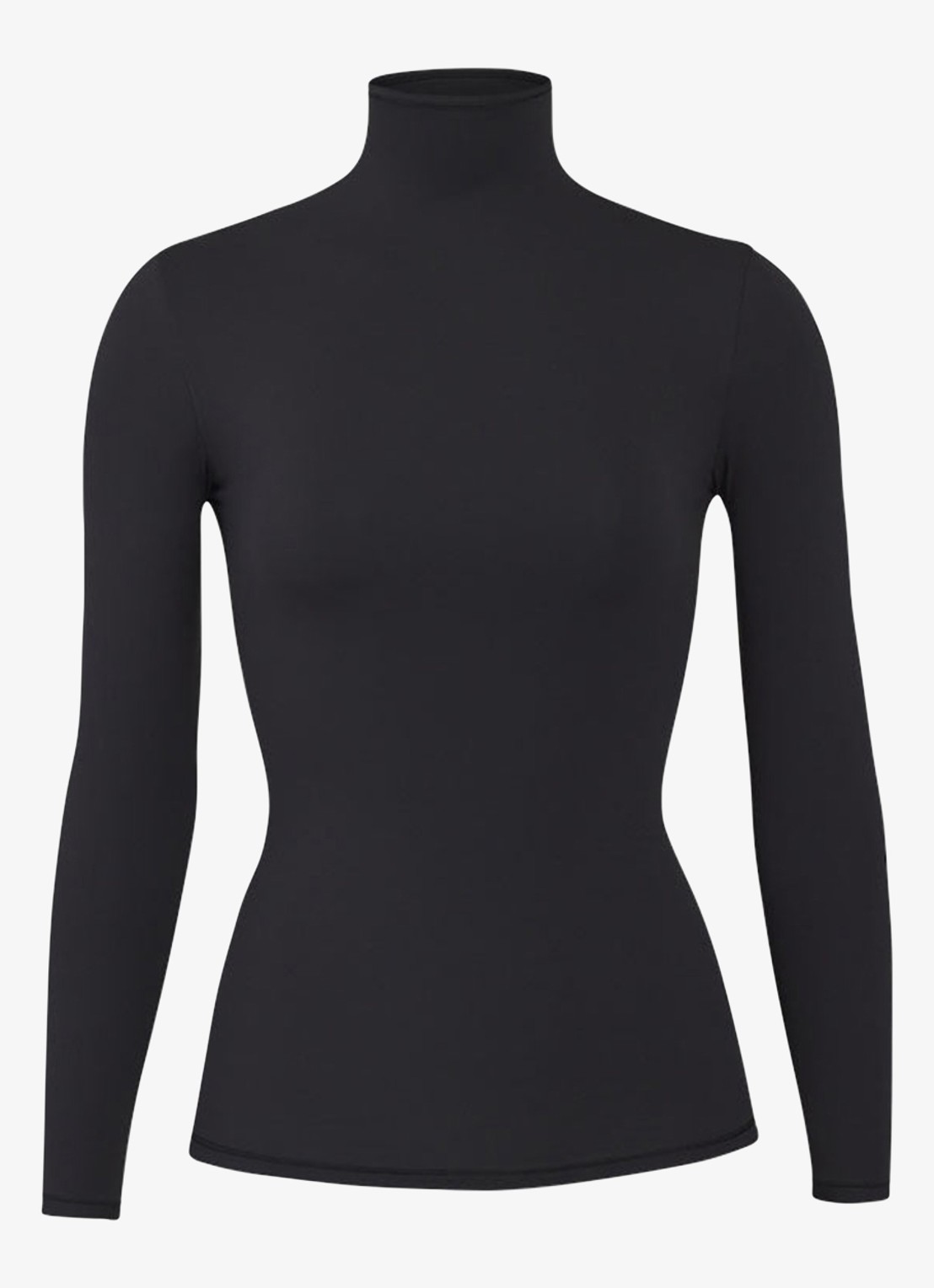 SKIMS Fits Everybody longsleeve met col  - voorkant onyx