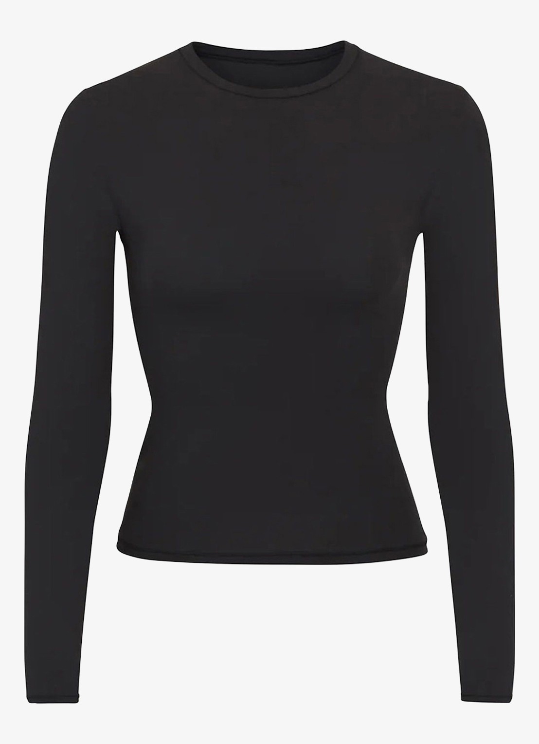 SKIMS Fits Everybody longsleeve met ronde hals - voorkant antraciet
