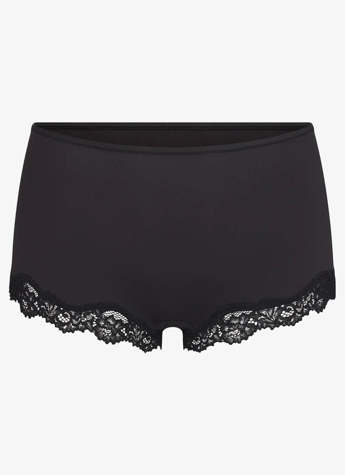 SKIMS Fits Everybody shorty met details van kant - voorkant 4 zwart
