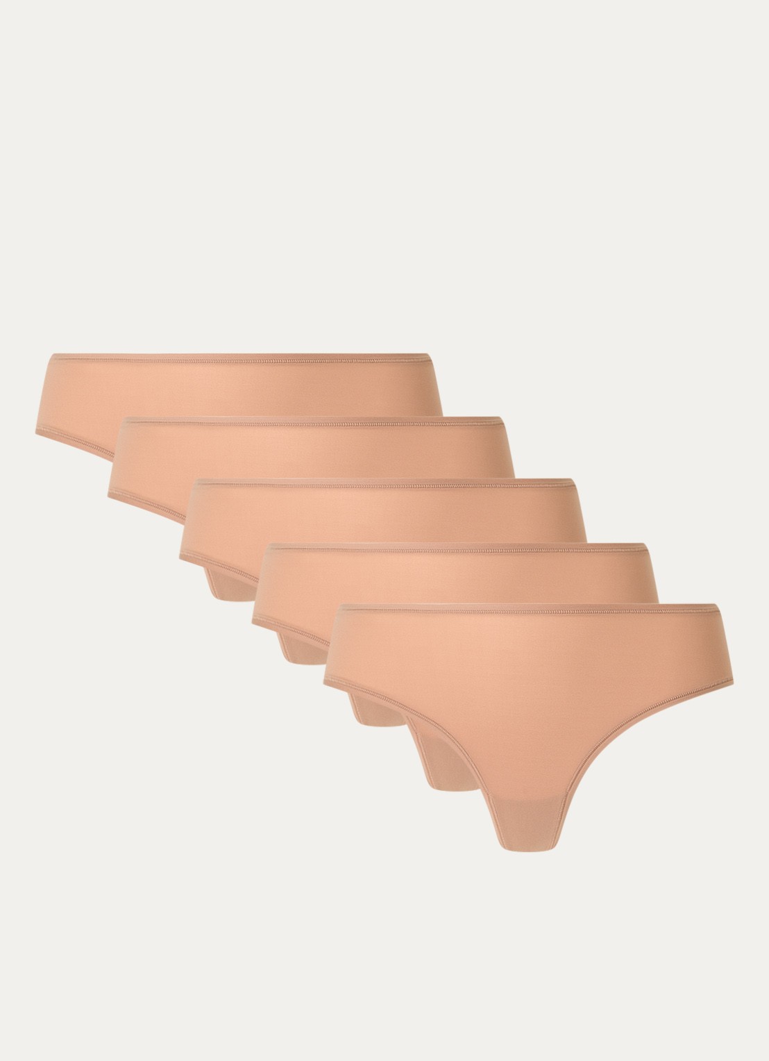 SKIMS Fits Everybody string in 5-pack - voorkant lichtbruin