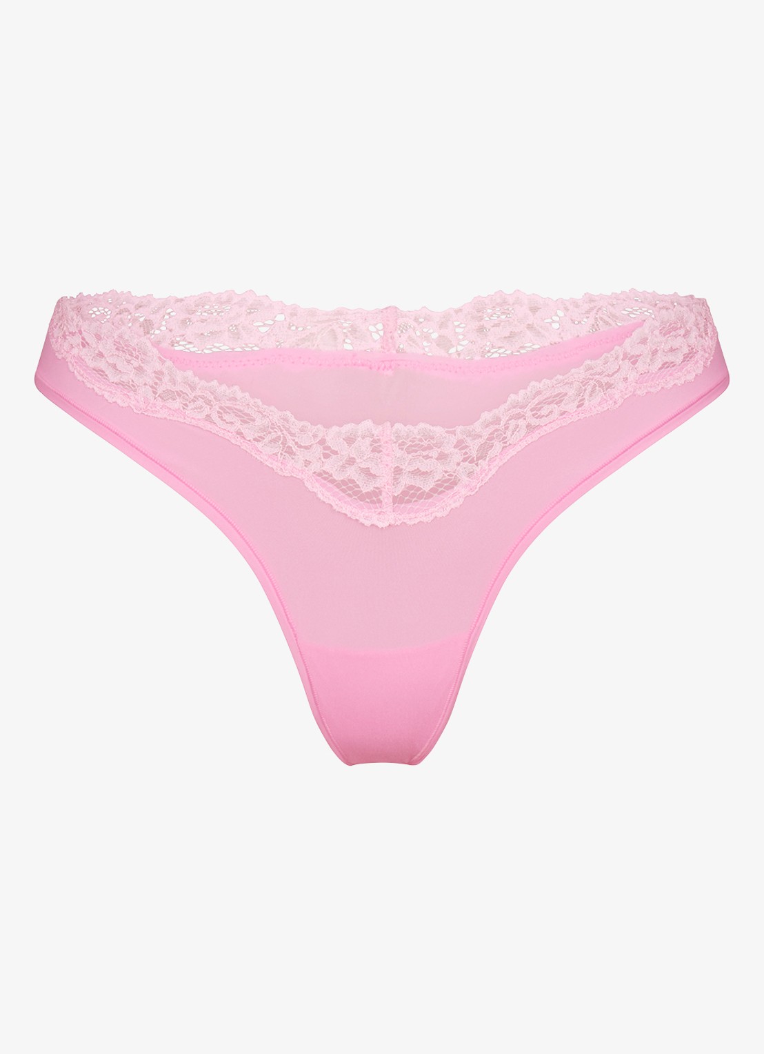 SKIMS Fits Everybody string met details van kant  - voorkant roze