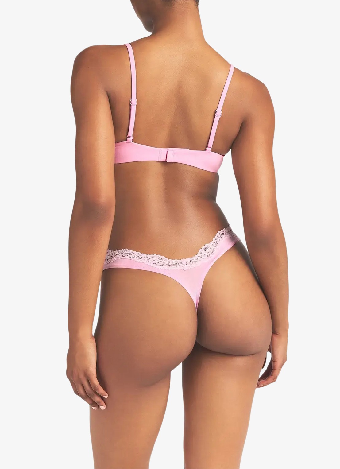 SKIMS Fits Everybody string met details van kant  - achterkant 10 roze