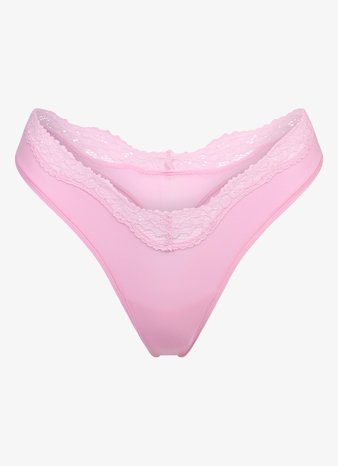 SKIMS Fits Everybody string met details van kant  - voorkant 3 roze