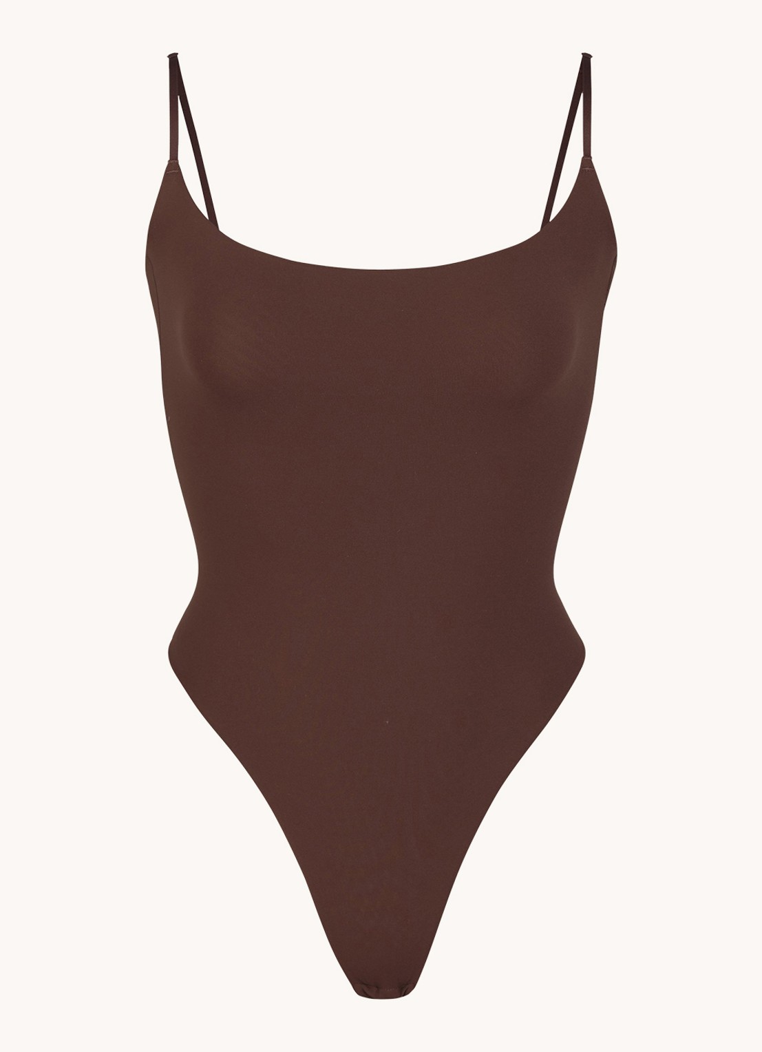 SKIMS Fits Everybody stringbody met stretch - voorkant 4 donkerbruin