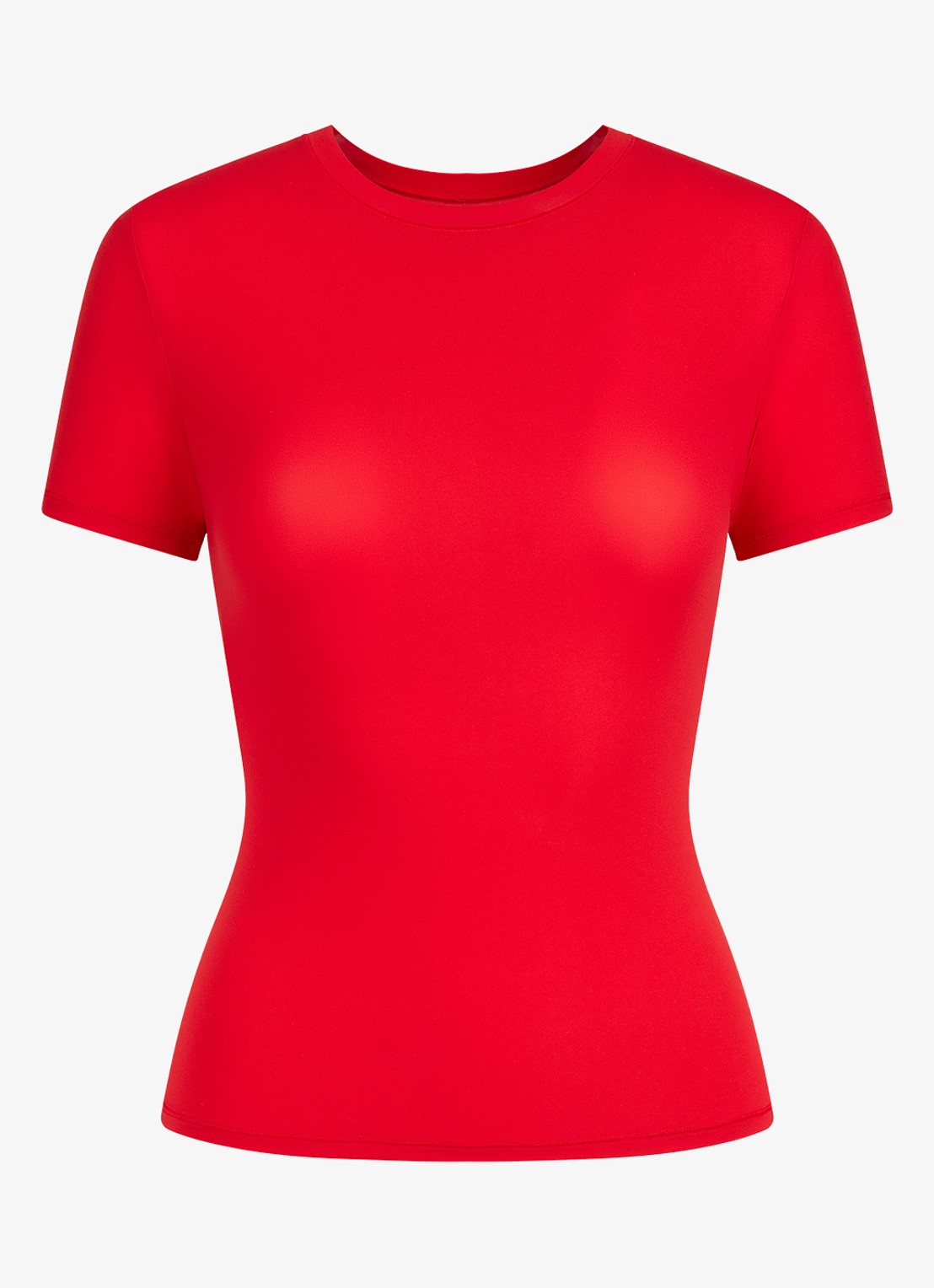 SKIMS Fits Everybody T-shirt met ronde hals - voorkant 3 cherry