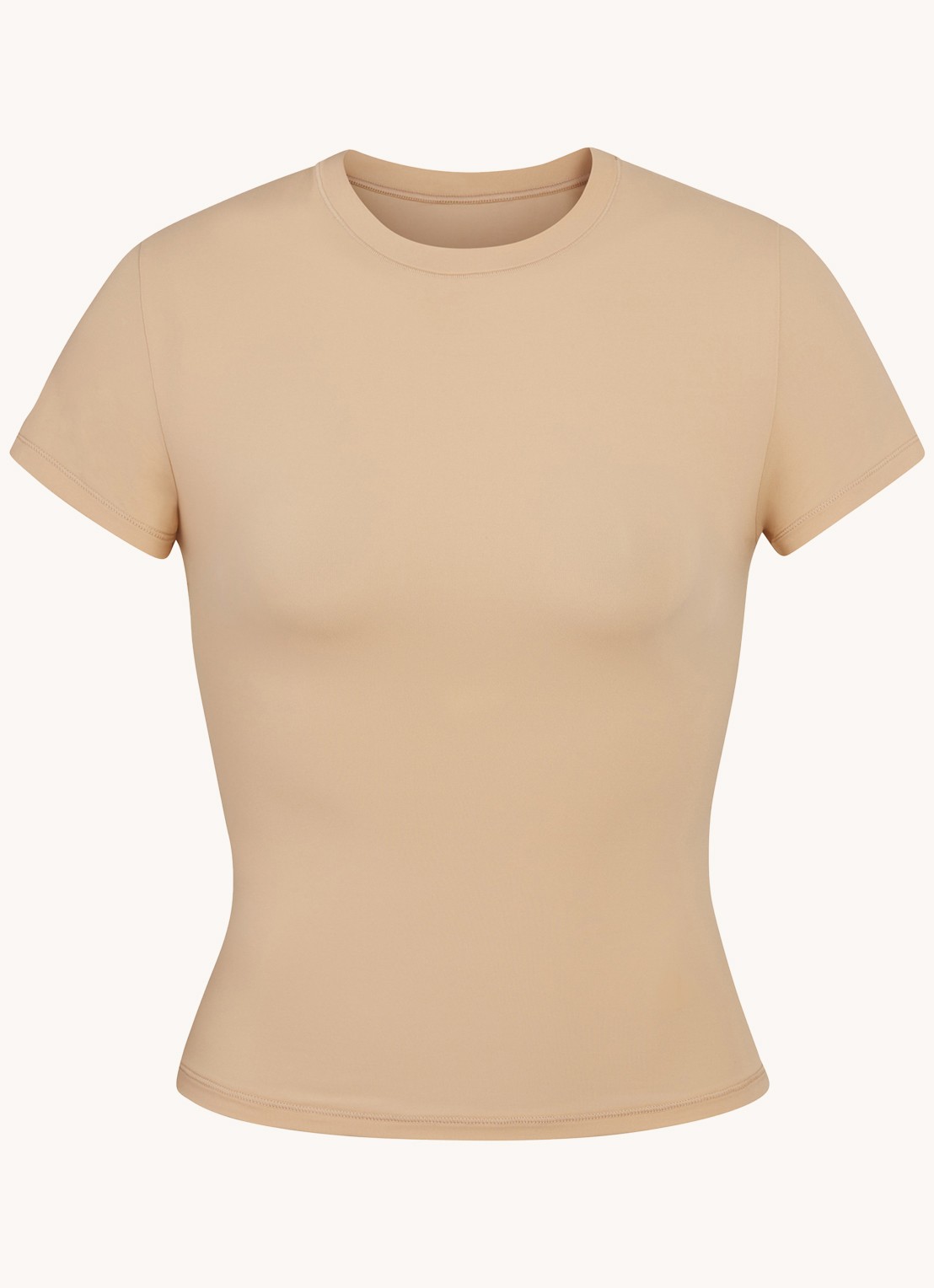 SKIMS Fits Everybody T-shirt met ronde hals - voorkant 4 beige