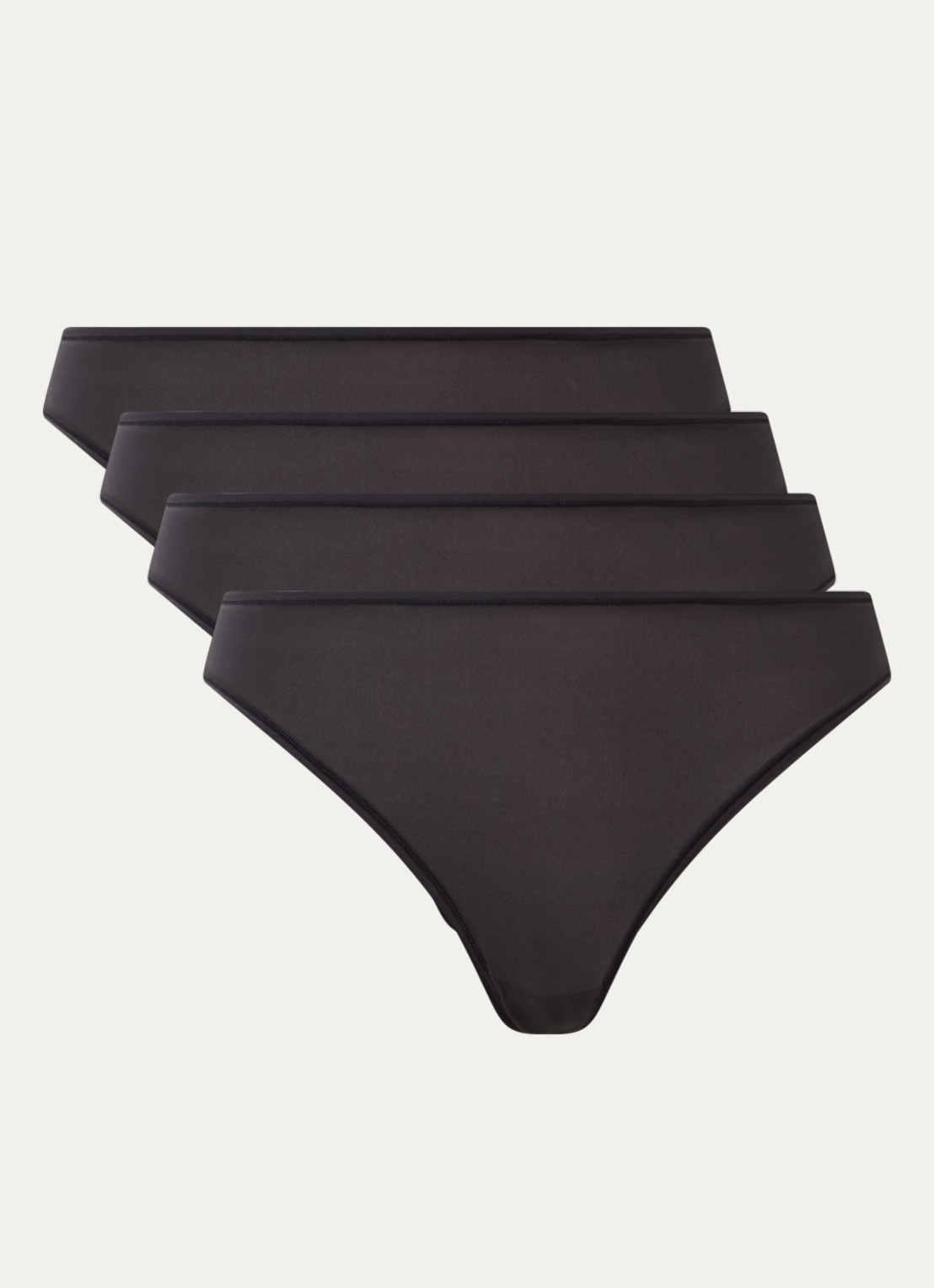 SKIMS  Fits Everybody tanga in 5-pack - voorkant zwart