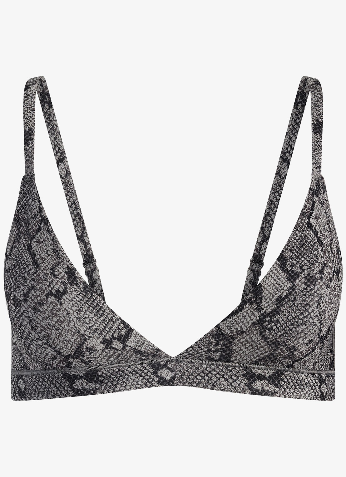 SKIMS Fits Everybody Triangle bralette met print - voorkant 2 shadow snake print