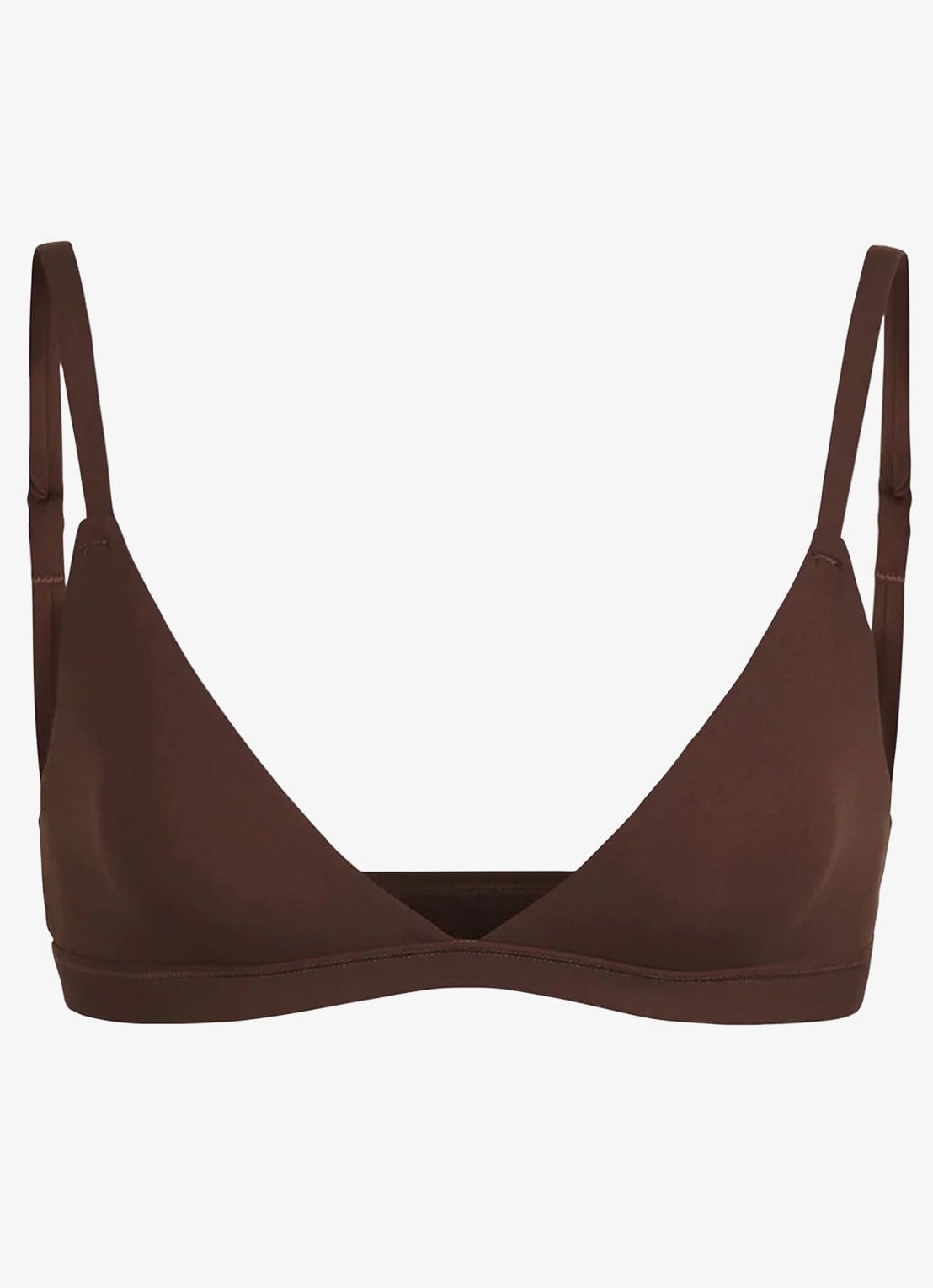 SKIMS Fits Everybody triangle bralette - voorkant chocoladebruin