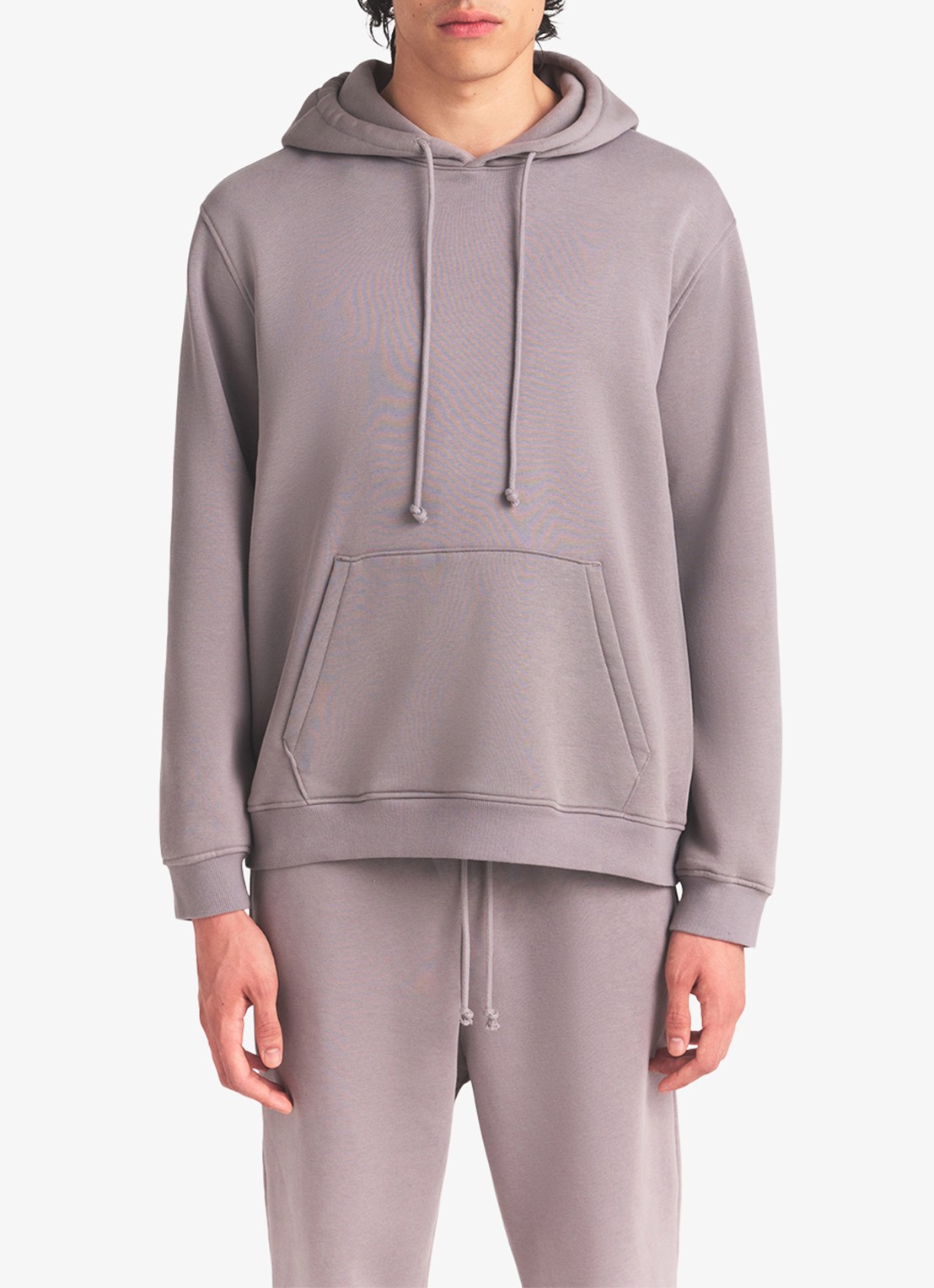 SKIMS Fleece Lounge hoodie met kangoeroezak - voorkant 8 shadow