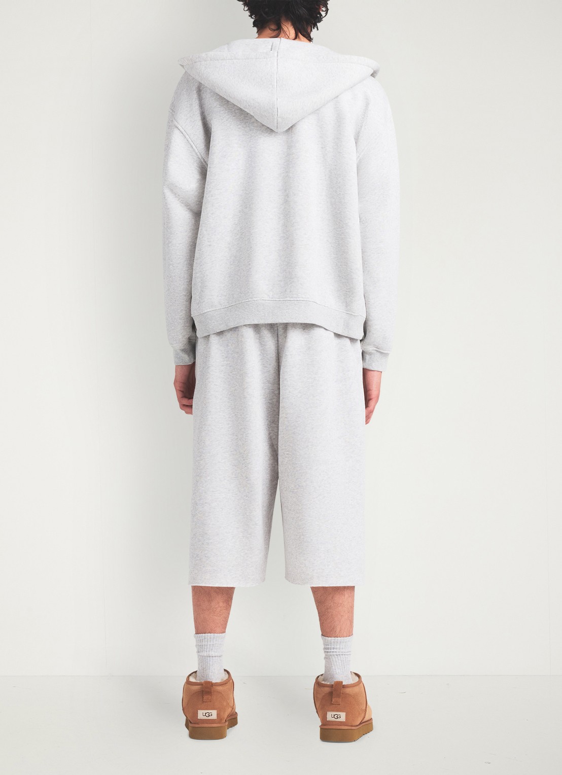 SKIMS Fleece Lounge joggingsbroek met steekzakken  - achterkant 3 light heather grey