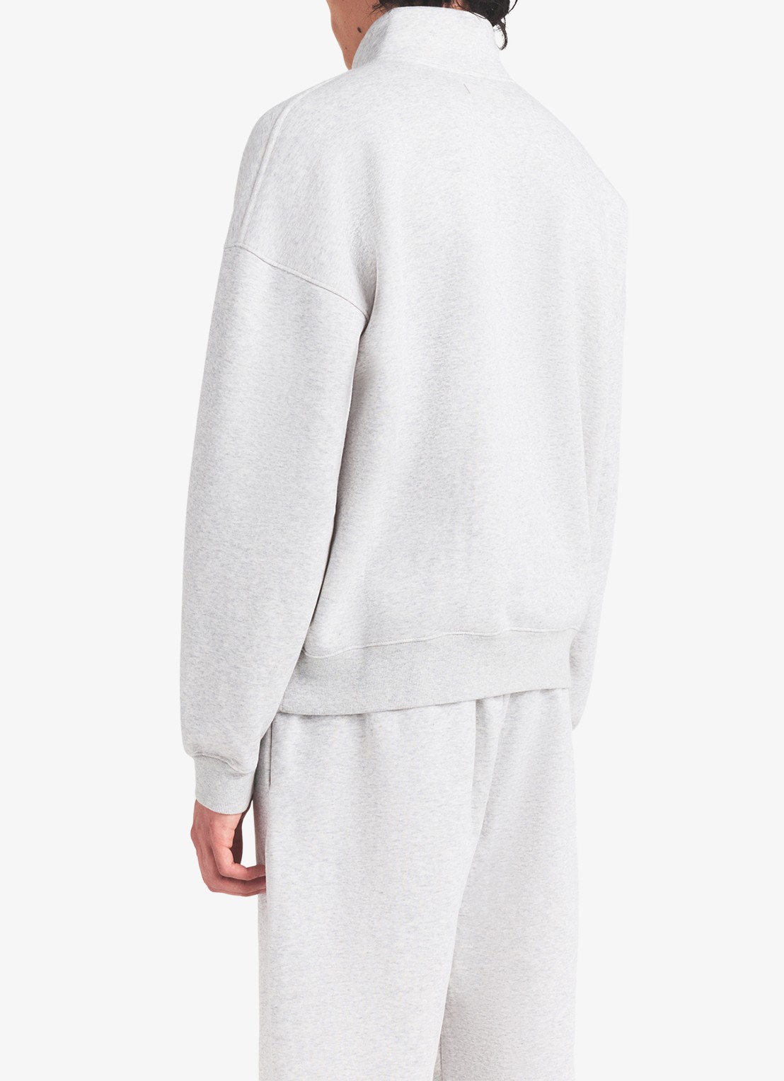 SKIMS Fleece Lounge sweater met halve rits  - achterkant 4 light heather grey