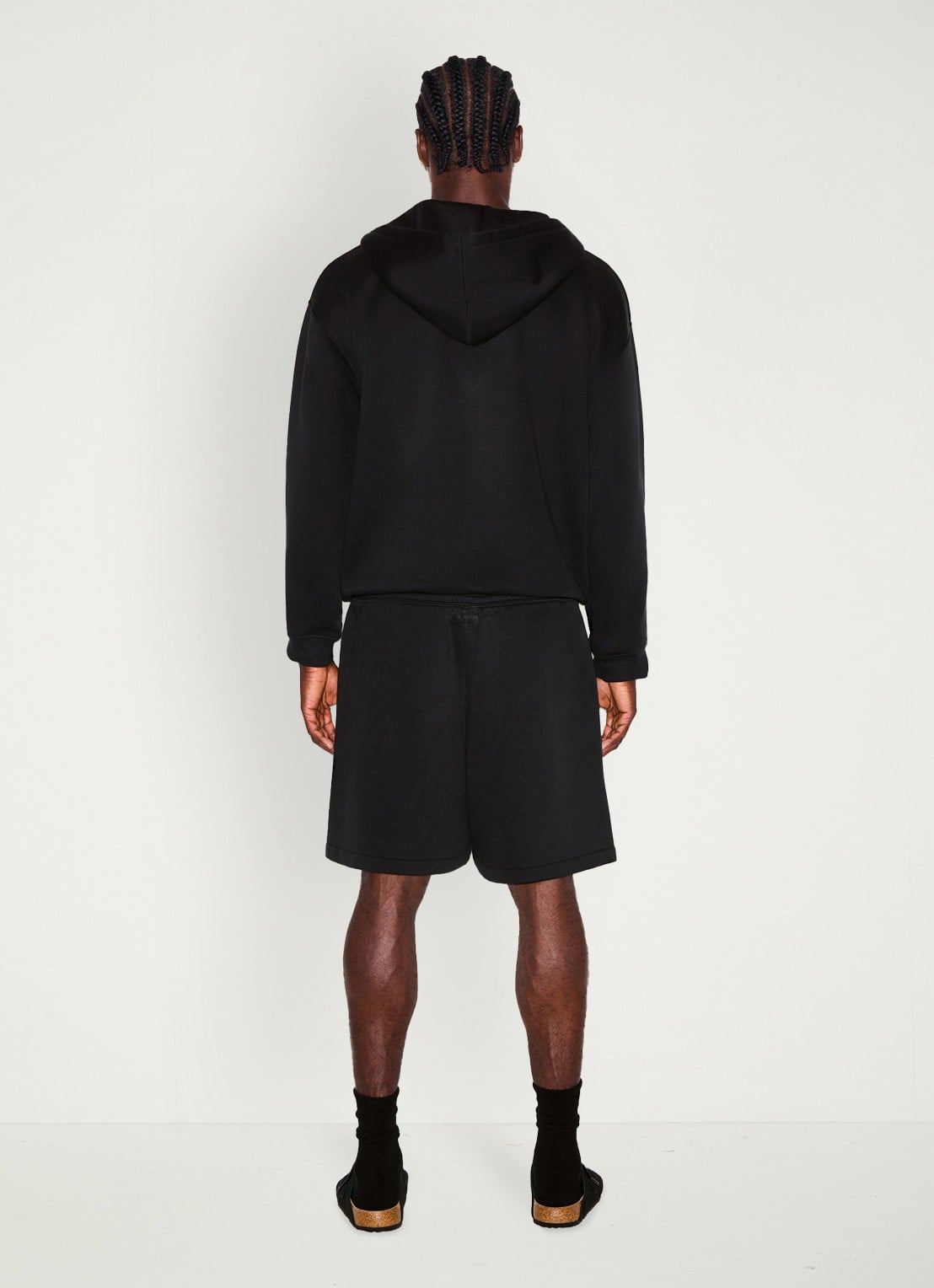 SKIMS Fleece Lounge vest met capuchon - achterkant washed onyx