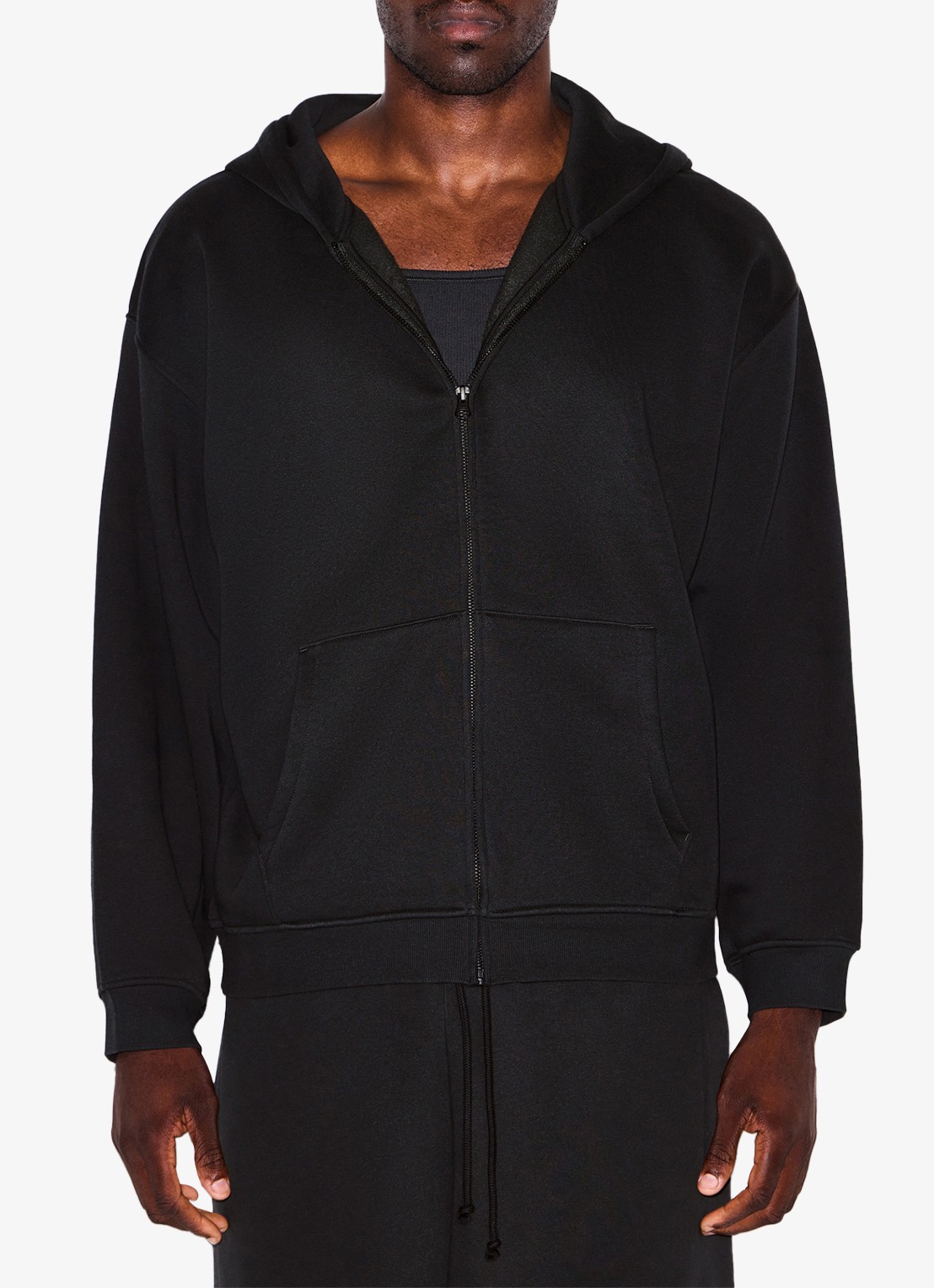 SKIMS Fleece Lounge vest met capuchon - detail 4 washed onyx
