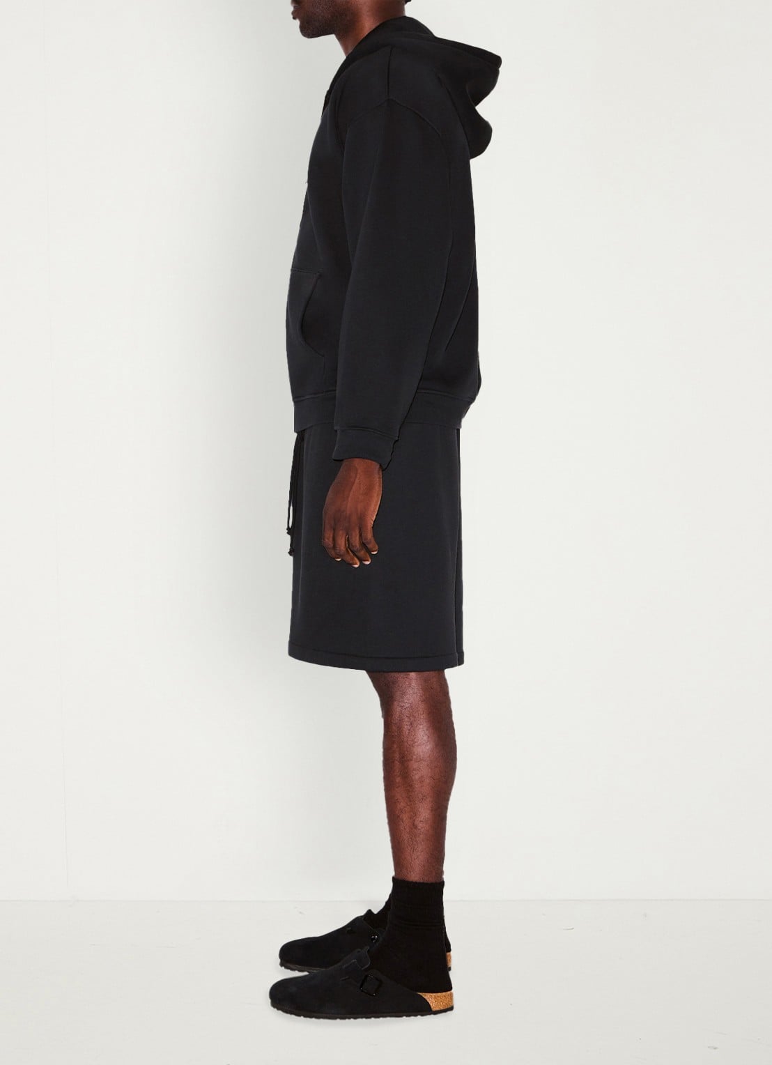 SKIMS Fleece Lounge vest met capuchon - detail 5 washed onyx