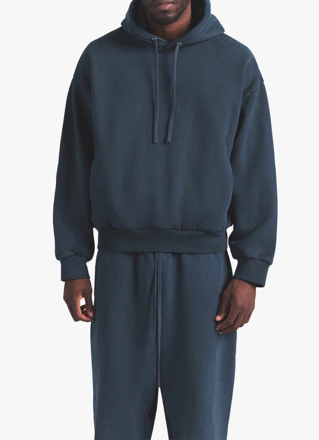 SKIMS Heavy Fleece hoodie met steekzakken - detail navy