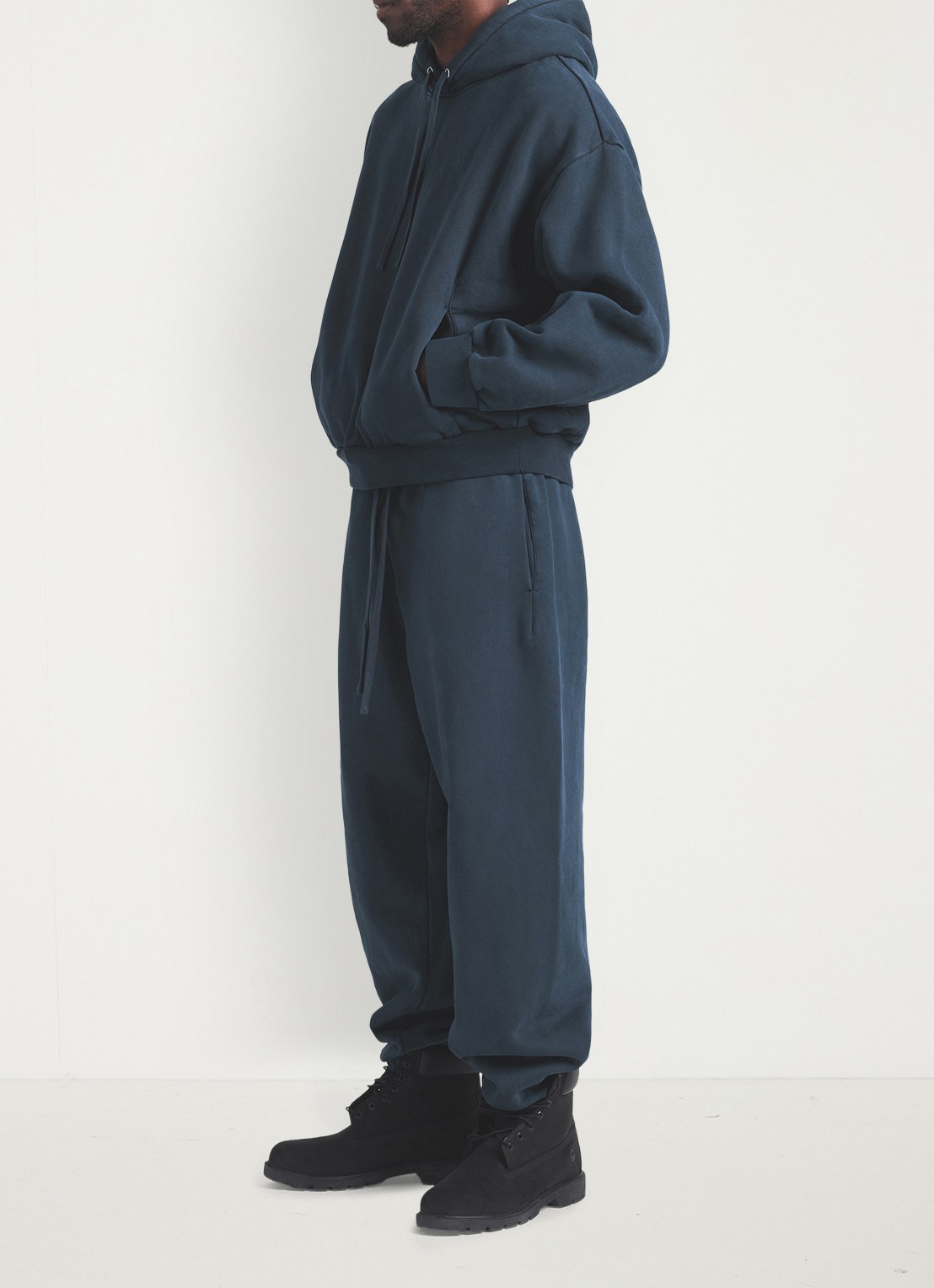 SKIMS Heavy Fleece hoodie met steekzakken - detail 2 navy