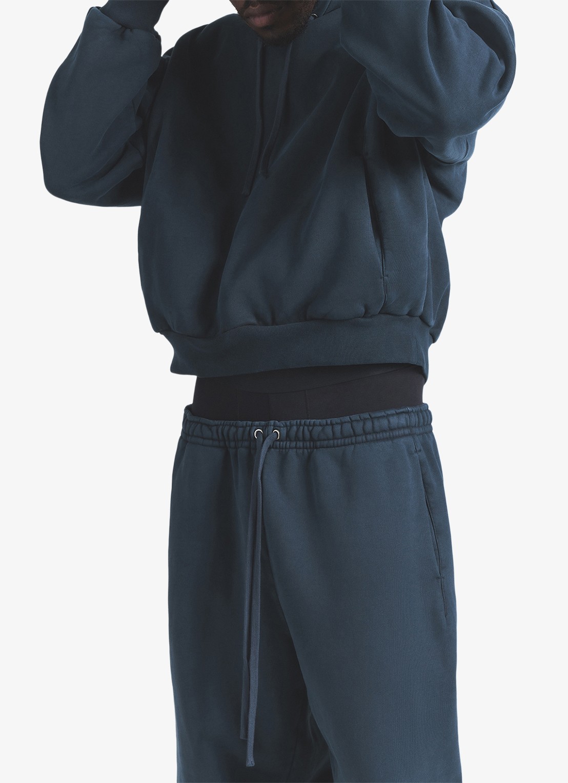 SKIMS Heavy Fleece hoodie met steekzakken - detail 3 navy