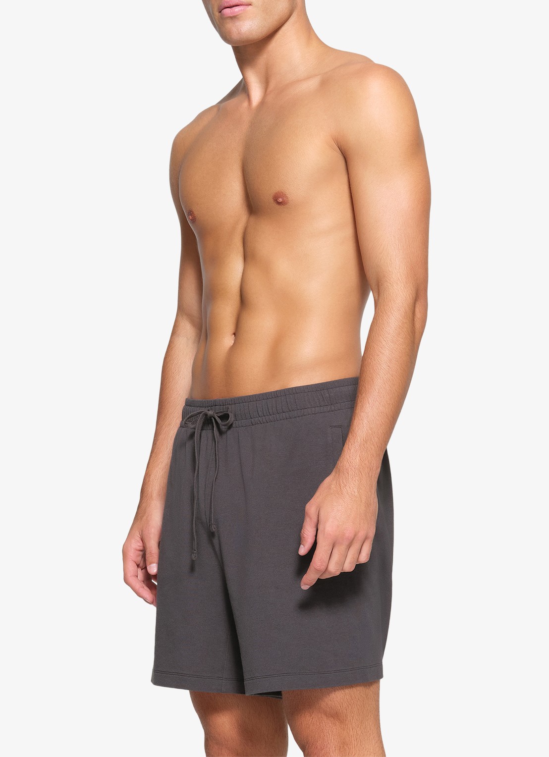 SKIMS Jersey Lounge straight fit korte jogginsbroek  - detail antraciet