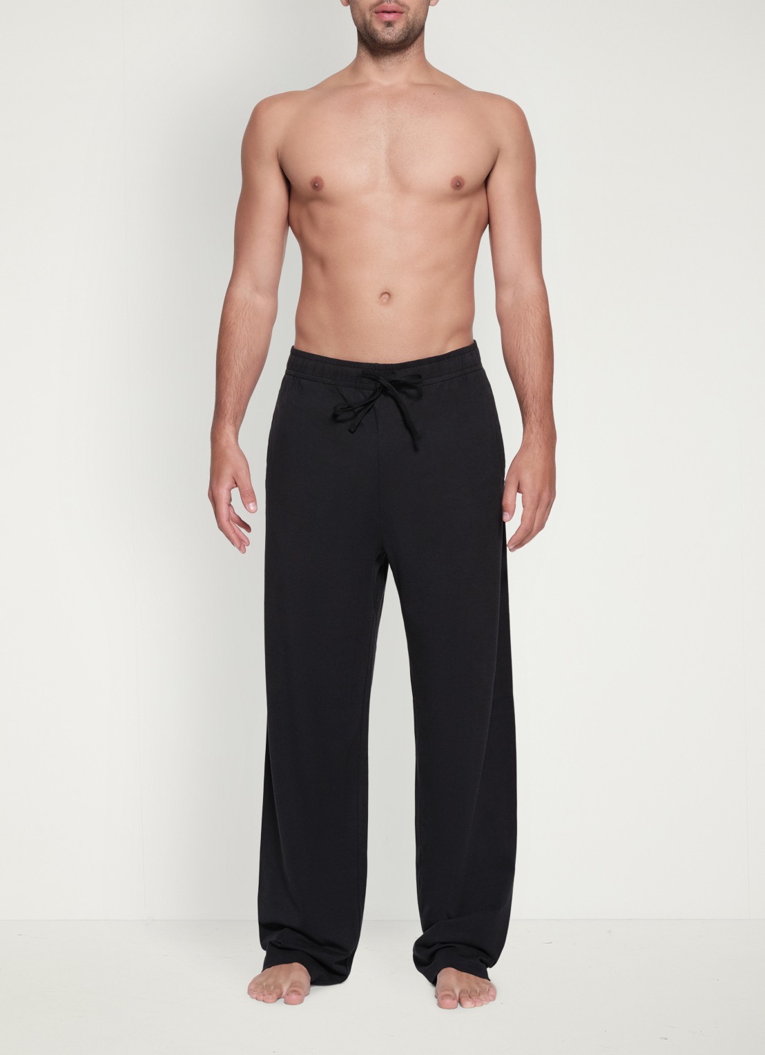 SKIMS Jersey Lounge straight fit loungebroek met steekzakken - voorkant 3 zwart