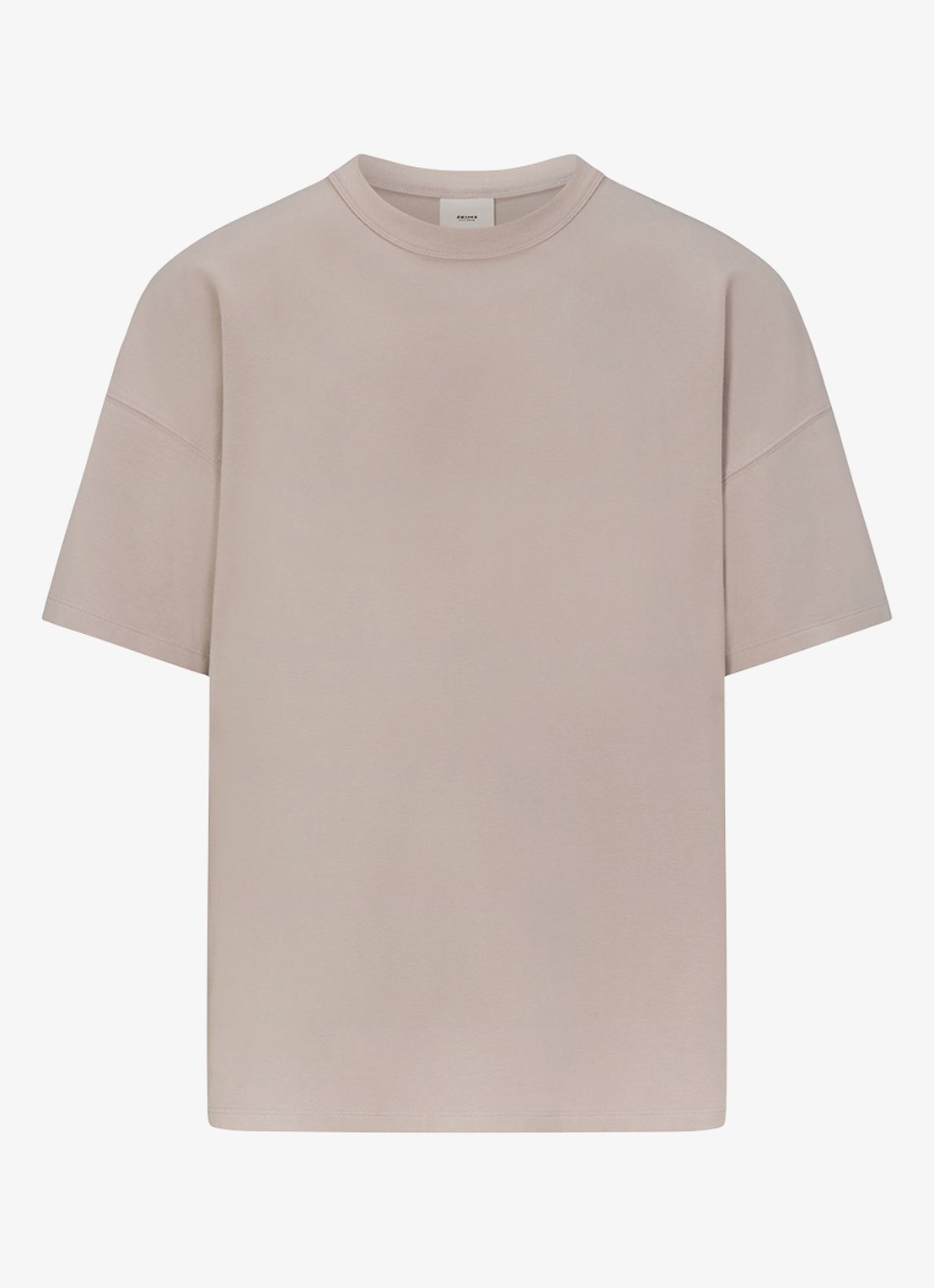 SKIMS Jersey Lounge T-shirt met ronde hals - voorkant beige