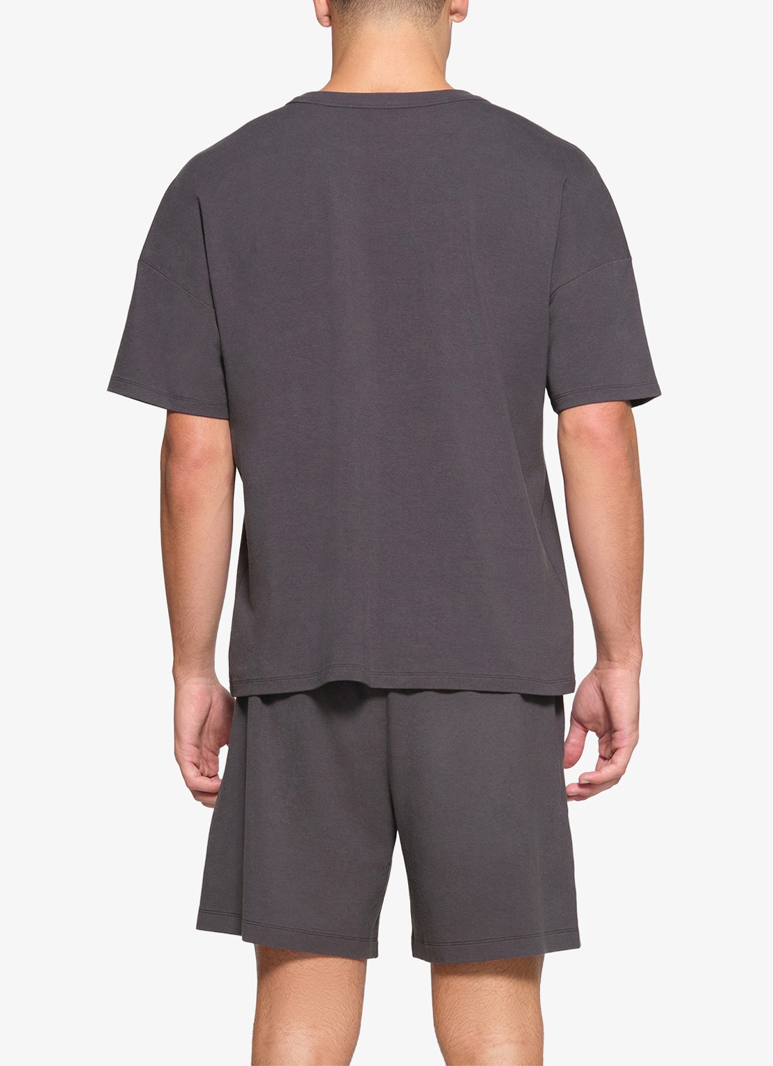 SKIMS Jersey Lounge T-shirt met ronde hals - achterkant 2 donkerbruin