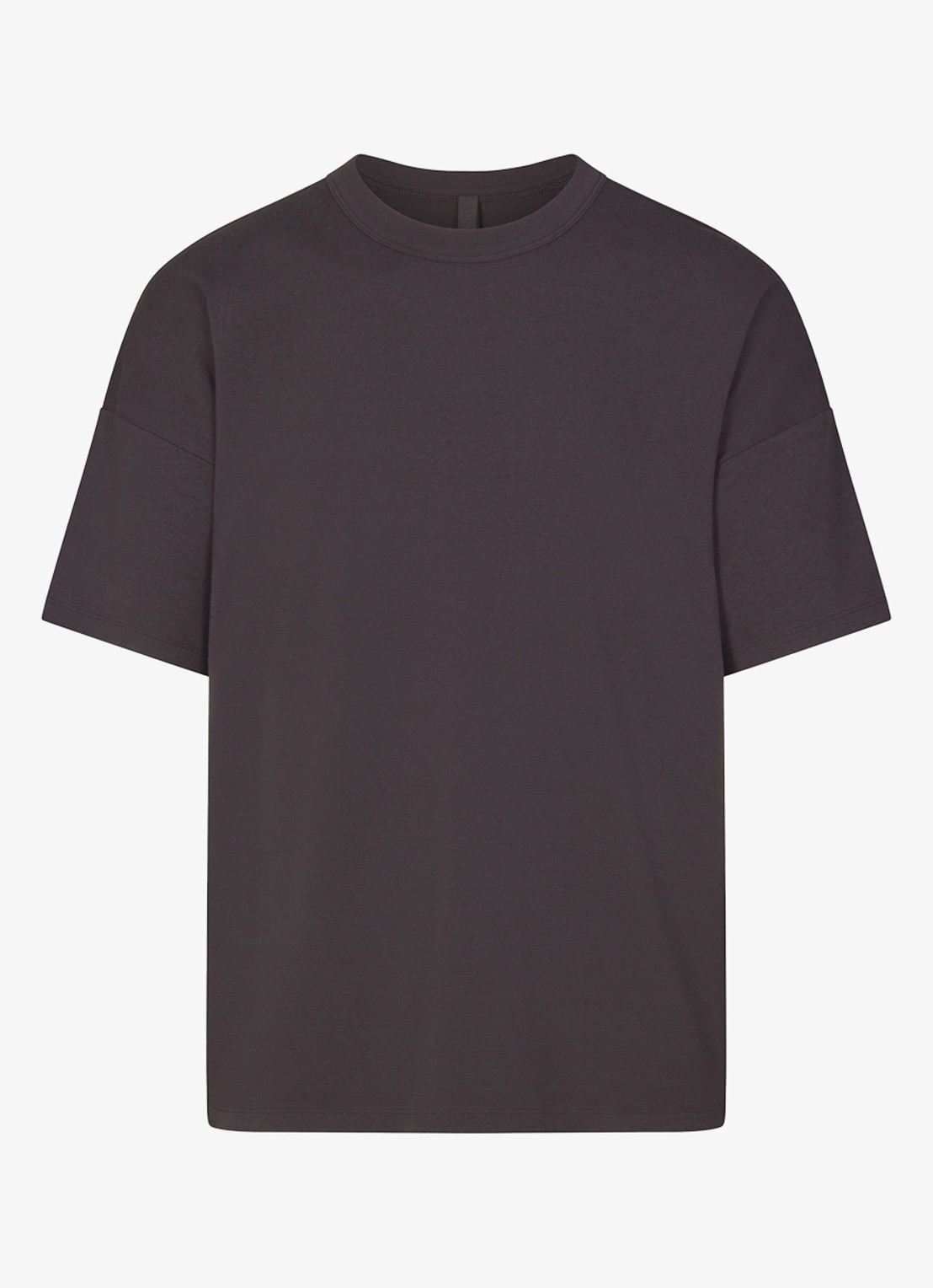 SKIMS Jersey Lounge T-shirt met ronde hals - voorkant donkerbruin