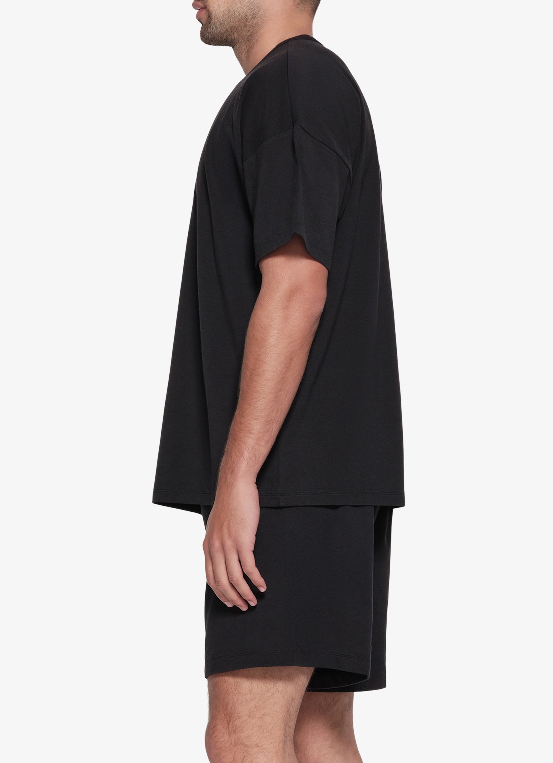 SKIMS Jersey Lounge T-shirt met ronde hals - detail 2 zwart