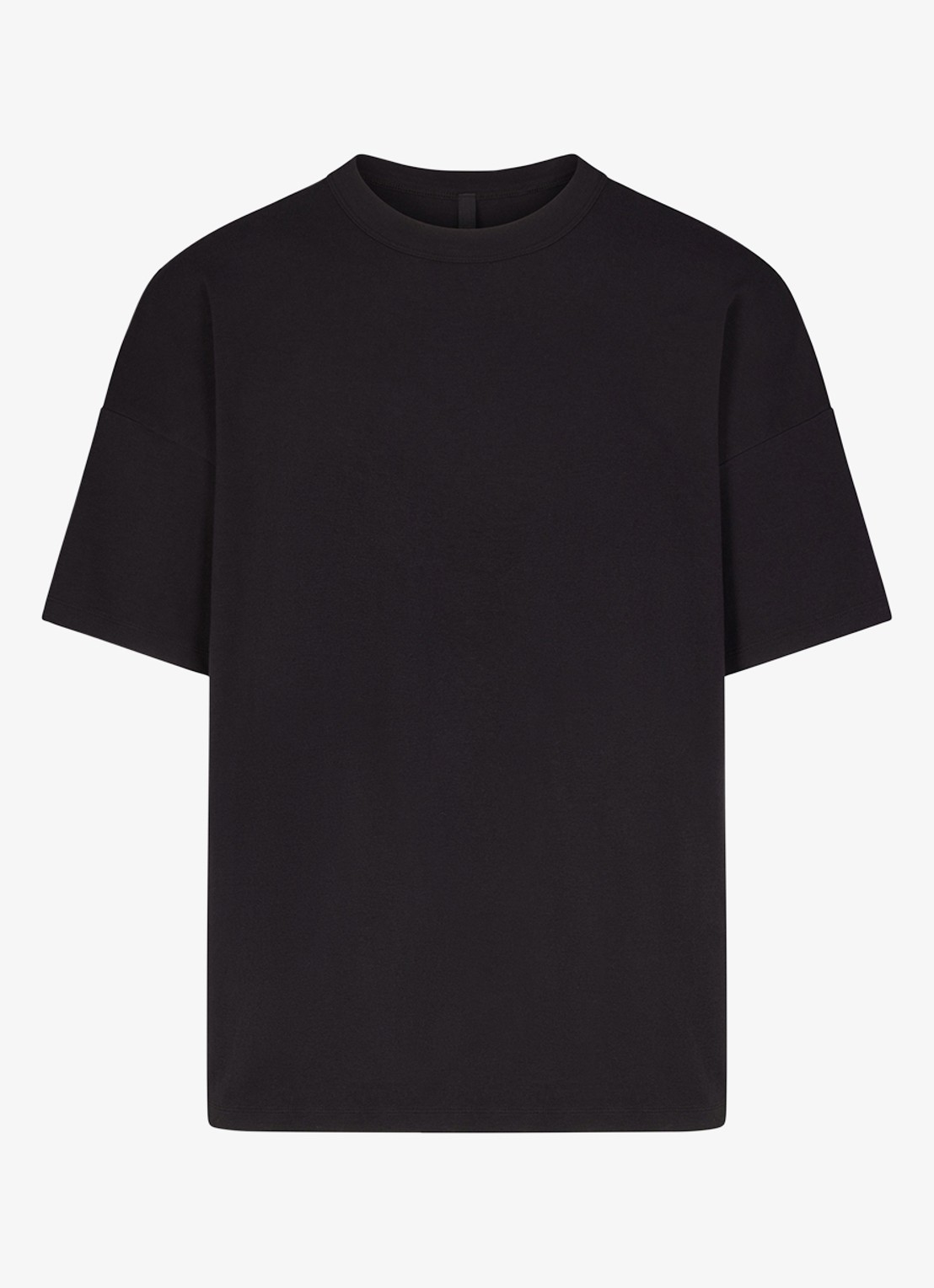 SKIMS Jersey Lounge T-shirt met ronde hals - voorkant 3 zwart