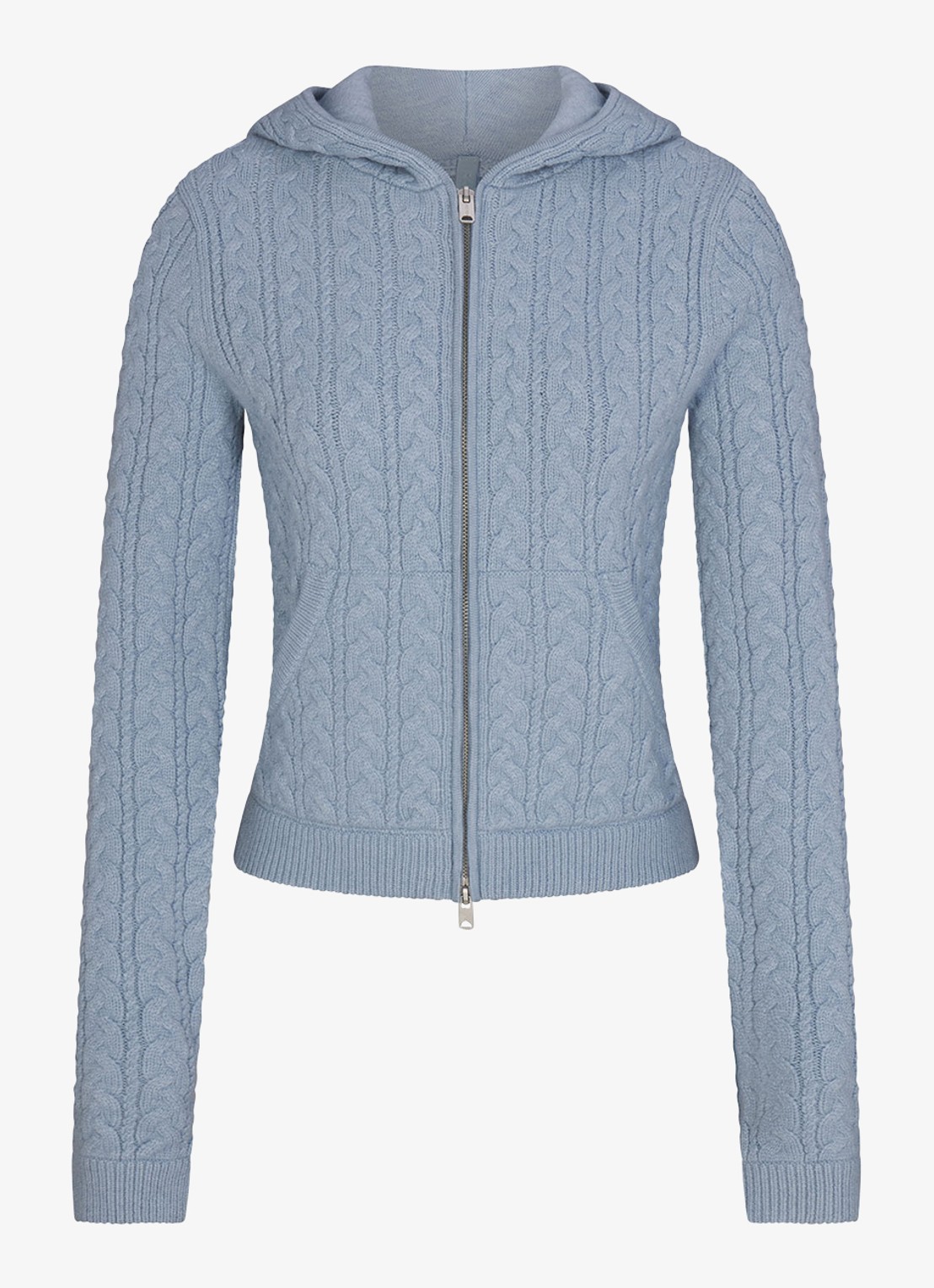 SKIMS Kabelgebreid vest met capuchon - voorkant 3 beige