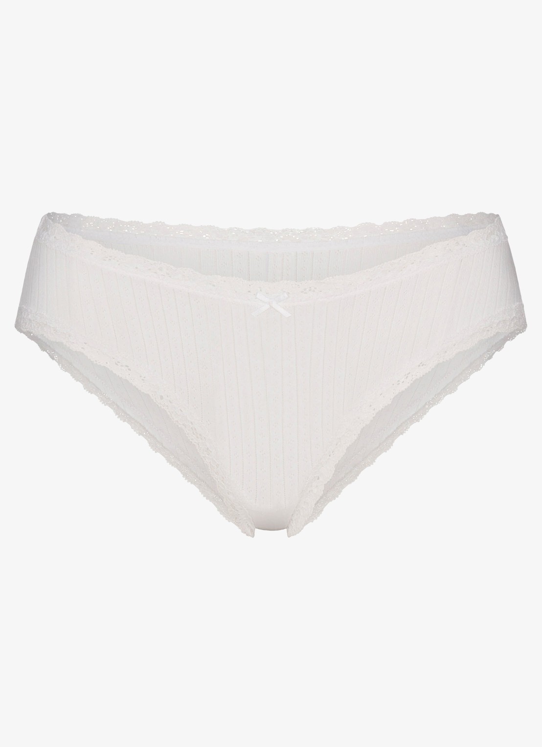 SKIMS Lightweight Cotton Pointelle slip met kant - voorkant 3 snow