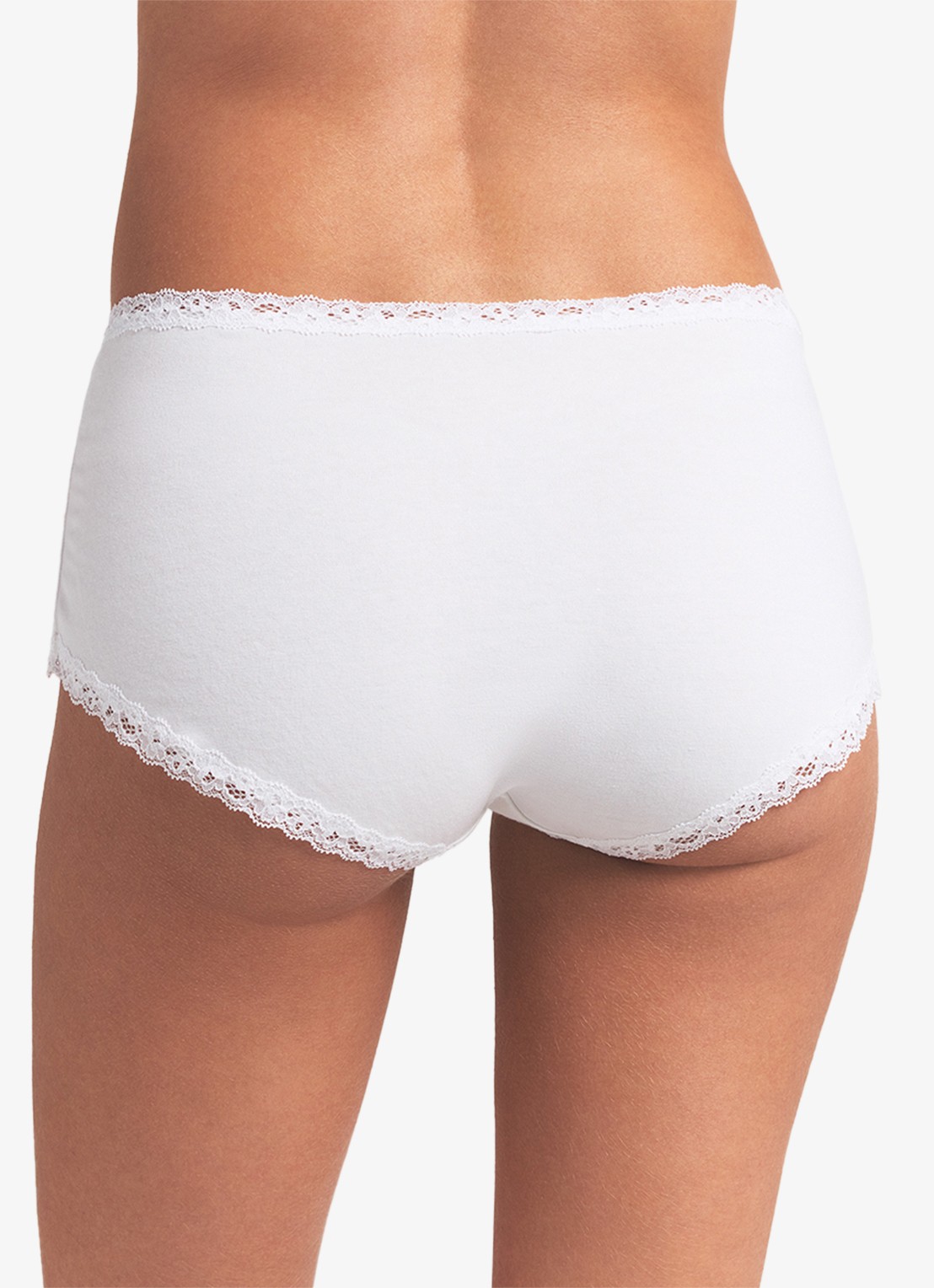 SKIMS Lightweight Cotton shorty met kant - achterkant snow