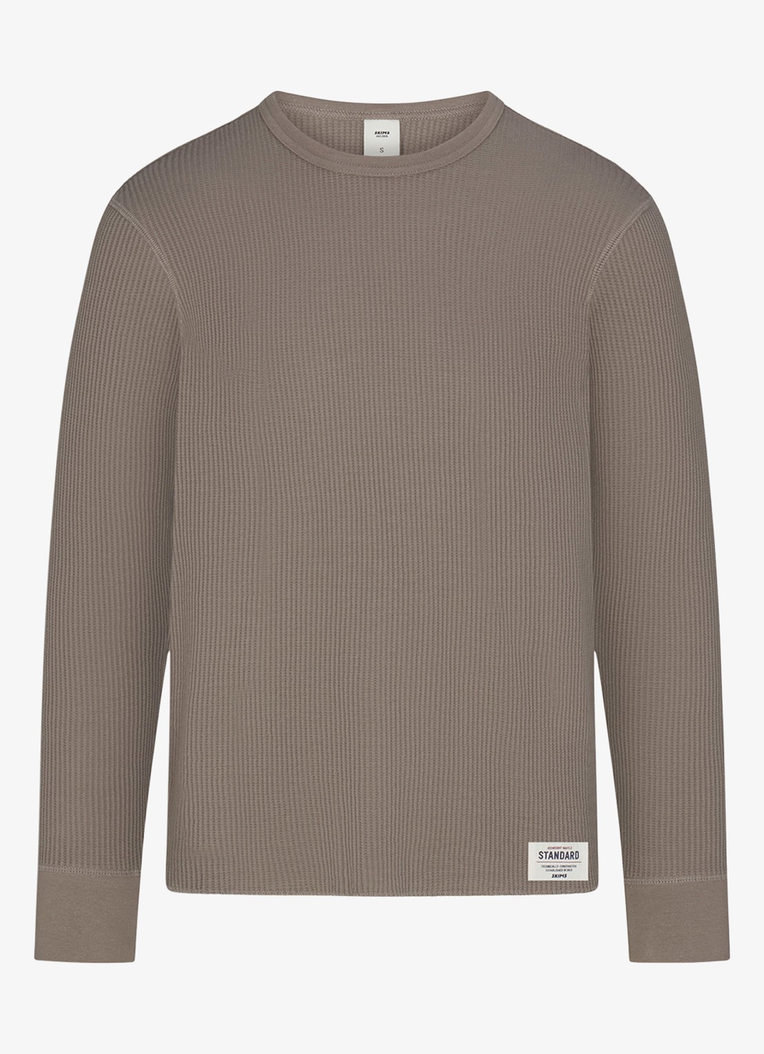 SKIMS Long sleeve met structuur - voorkant 7 donkerbeige