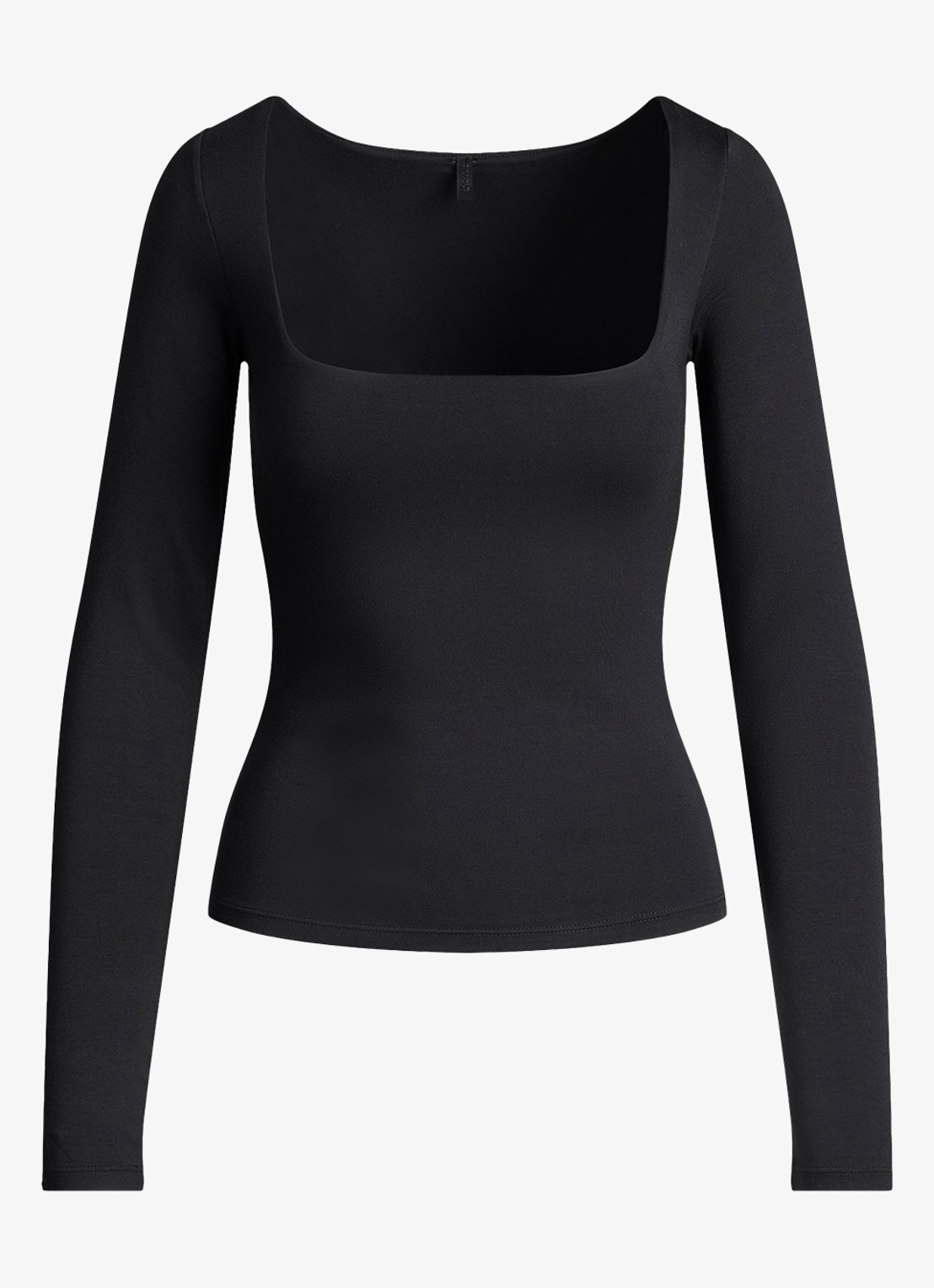 SKIMS Longsleeve met rechthoekige hals - voorkant 2 zwart