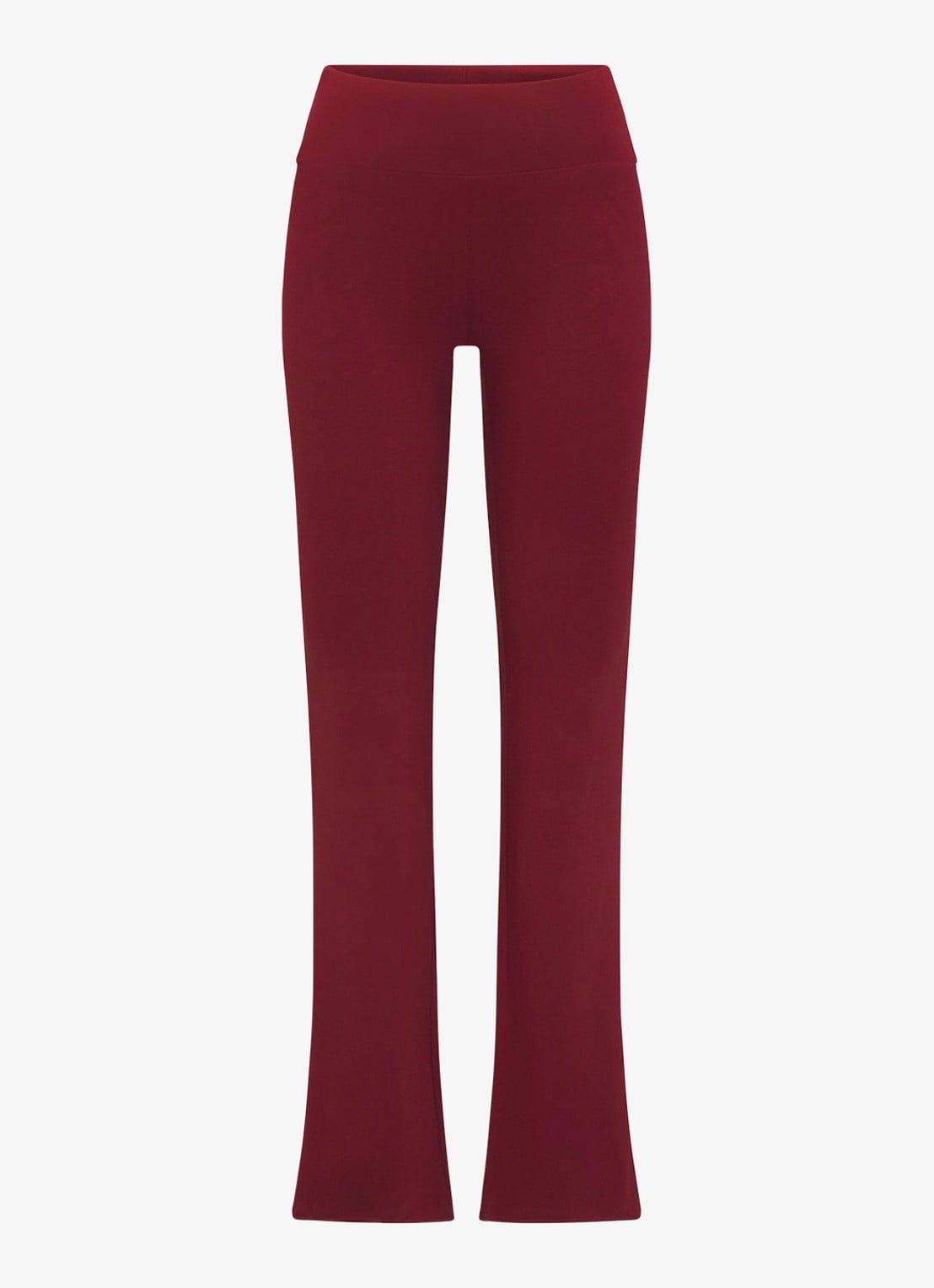 SKIMS Mid waist flared fit loungebroek met stretch - voorkant 5 bordeauxrood