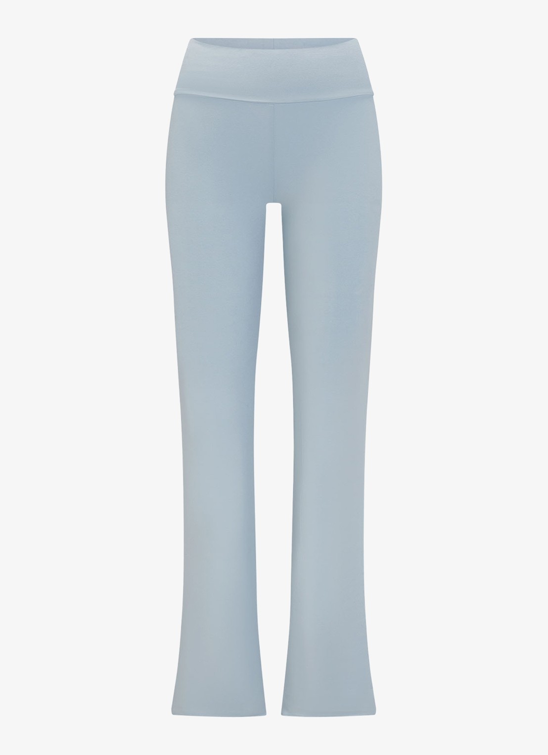 SKIMS Mid waist flared fit loungebroek met stretch - voorkant 2 lichtblauw
