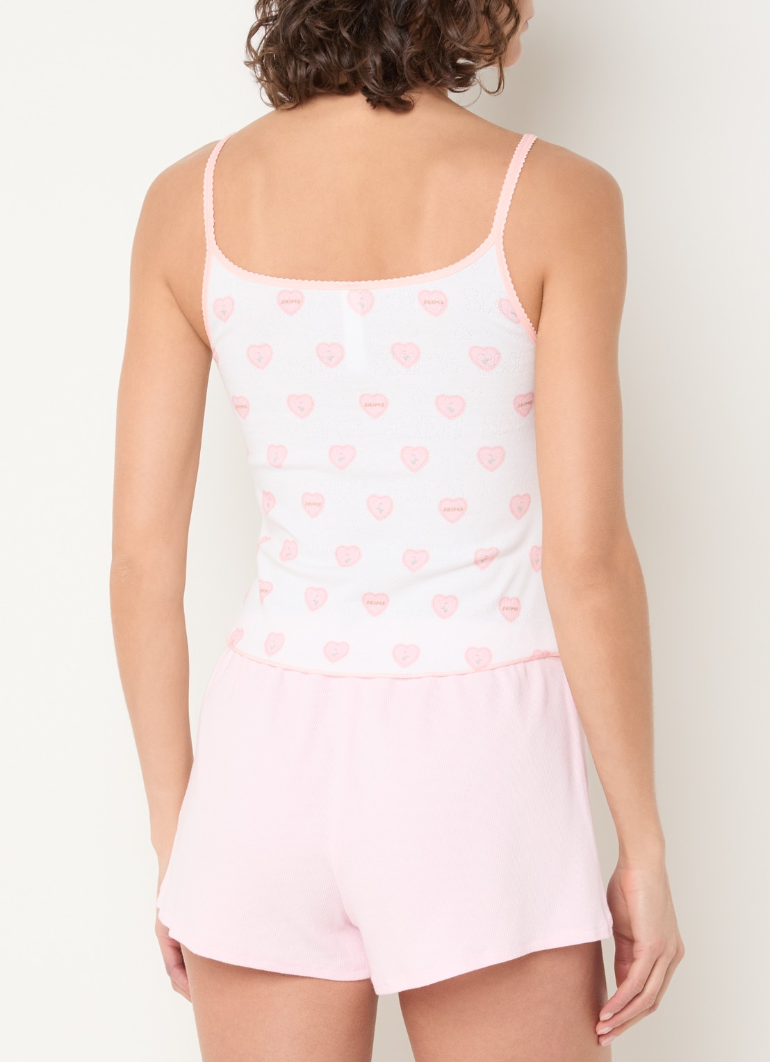 SKIMS Pointelle pyjamatop met logoprint - achterkant 4 wit