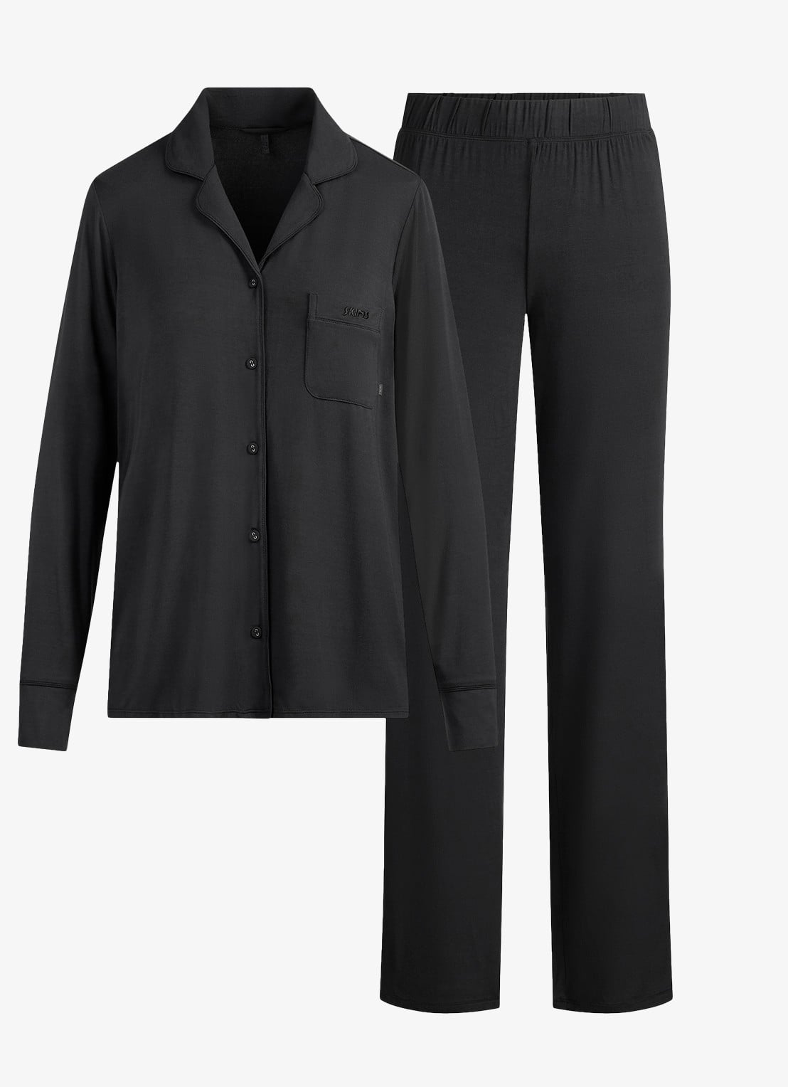 SKIMS Pyjamaset met logo - voorkant 6 zwart