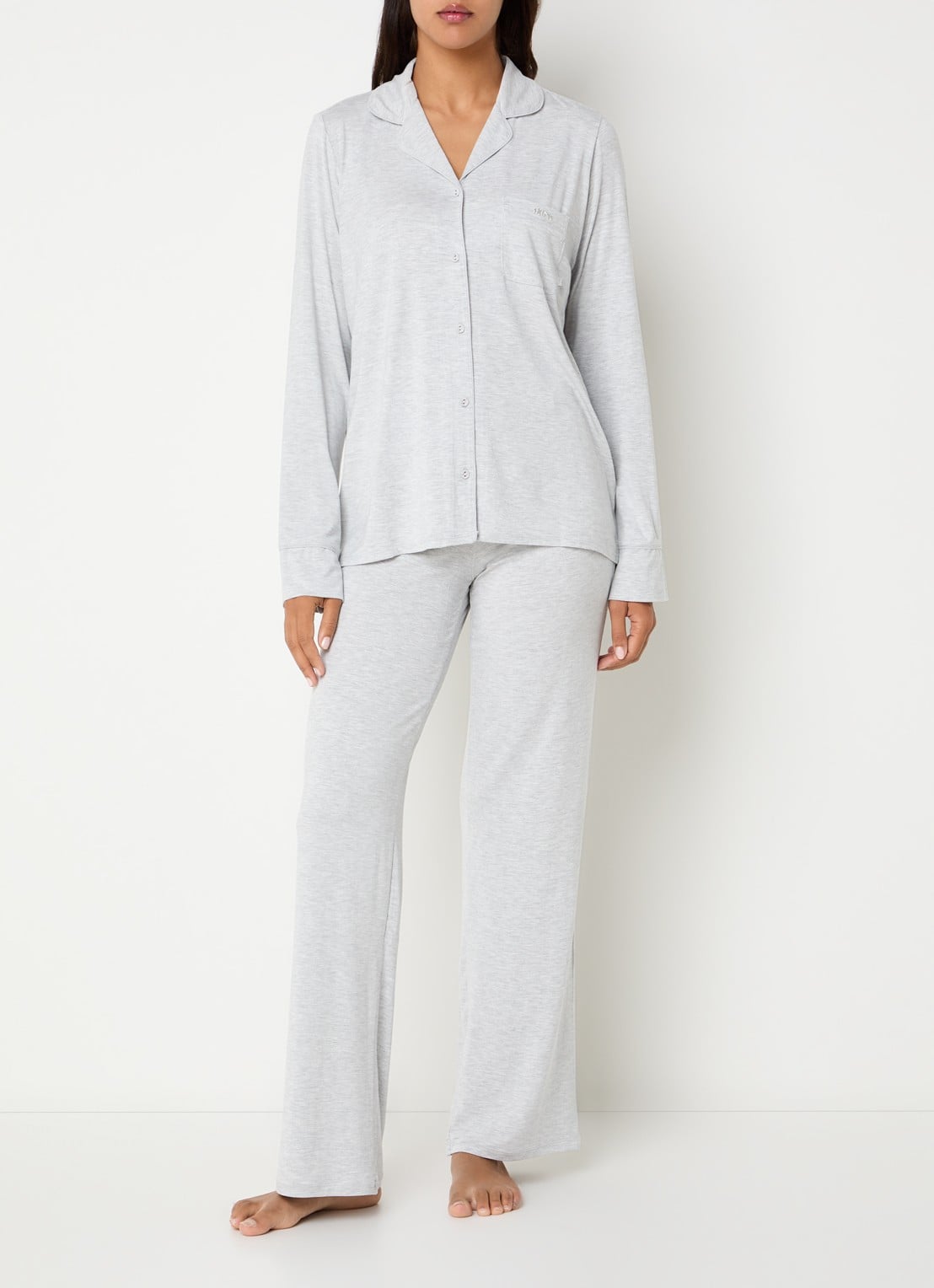 SKIMS Pyjamaset met logo - detail 6 lichtgrijs
