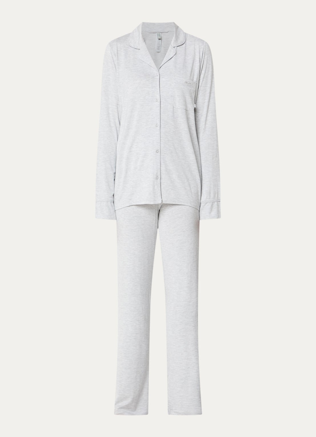 SKIMS Pyjamaset met logo - voorkant 3 lichtgrijs