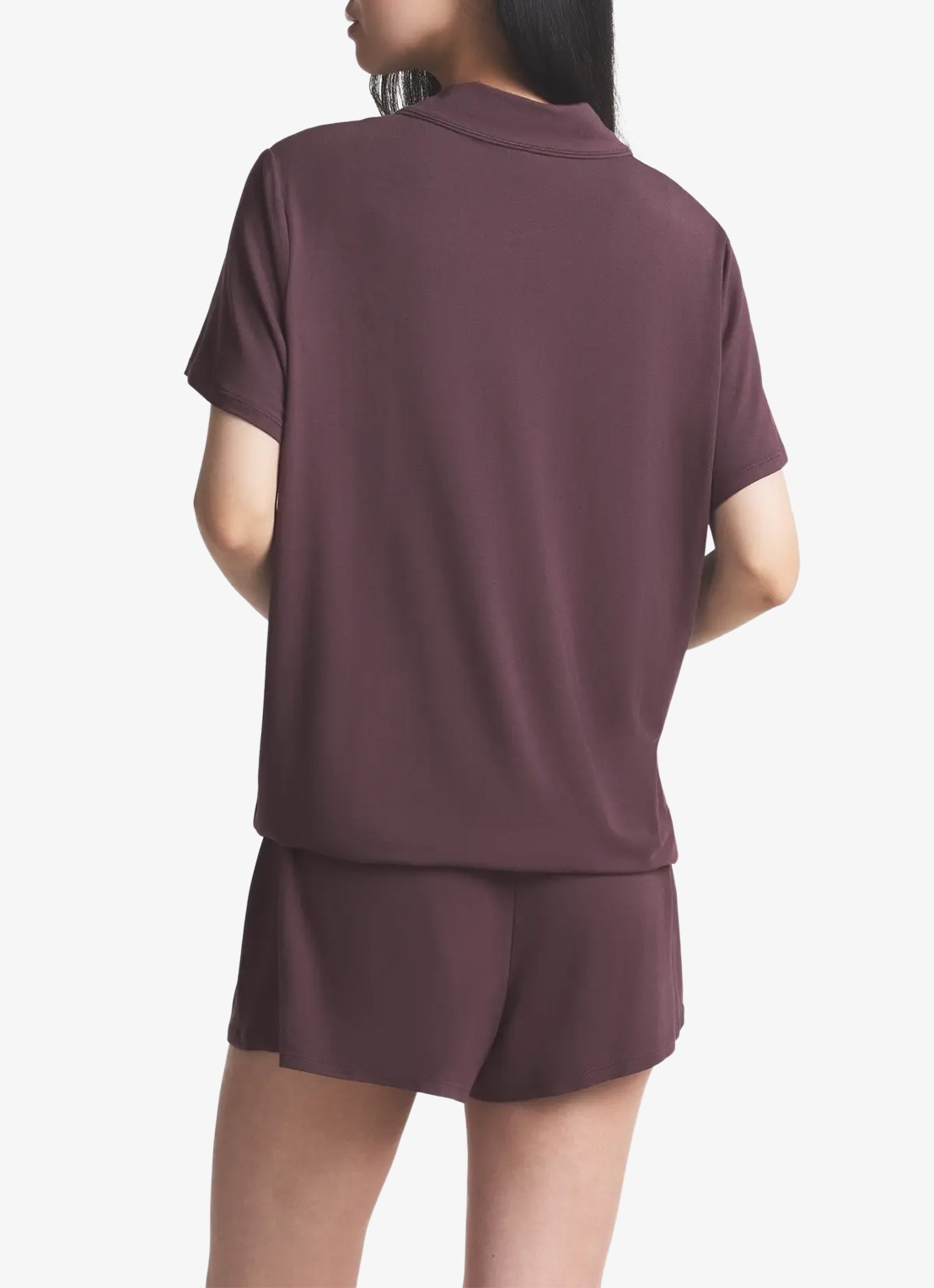 SKIMS Pyjamaset met logoborduring - achterkant 6 aubergine