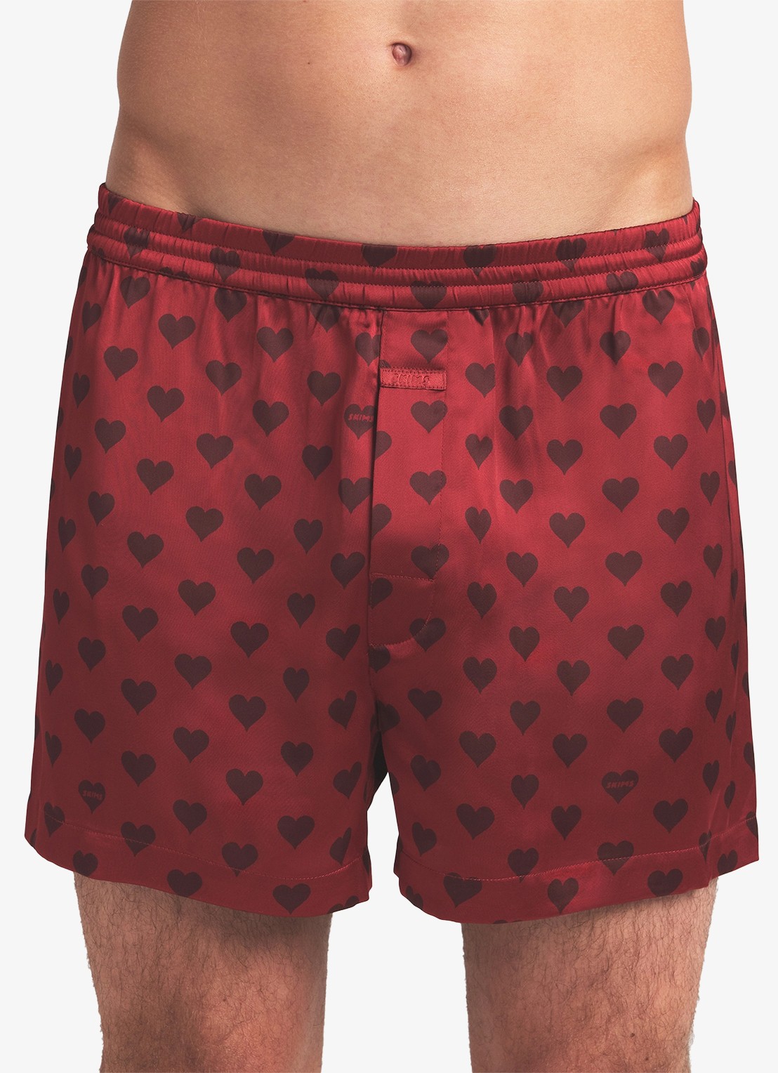 SKIMS Sateen Sleep boxershorts met print - detail 2 red heart halfdrop